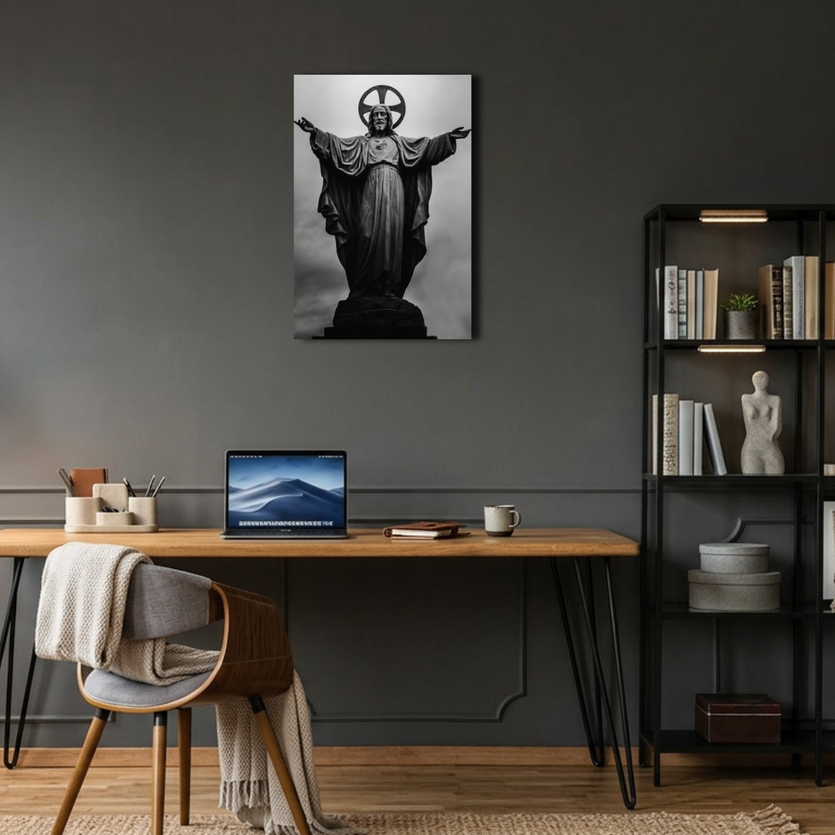 Kolları Açık Heykel Metal Poster