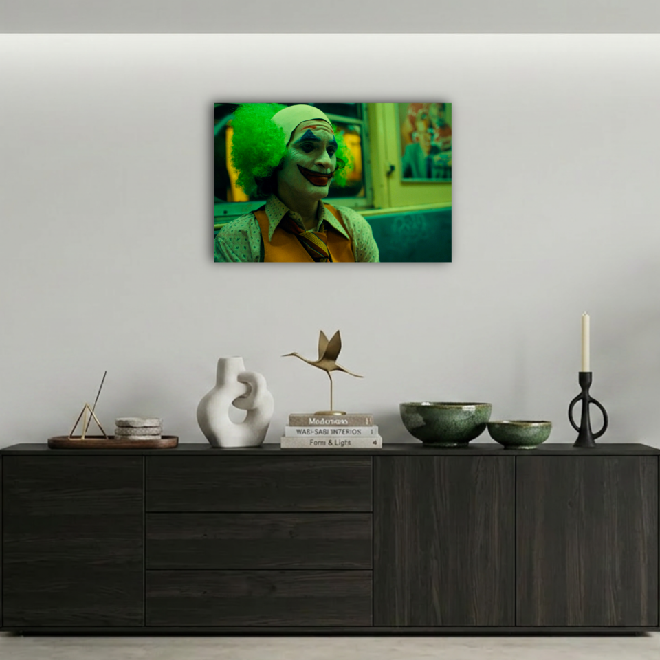 Joker Yeşil Peruklu Palyaço Metal Poster