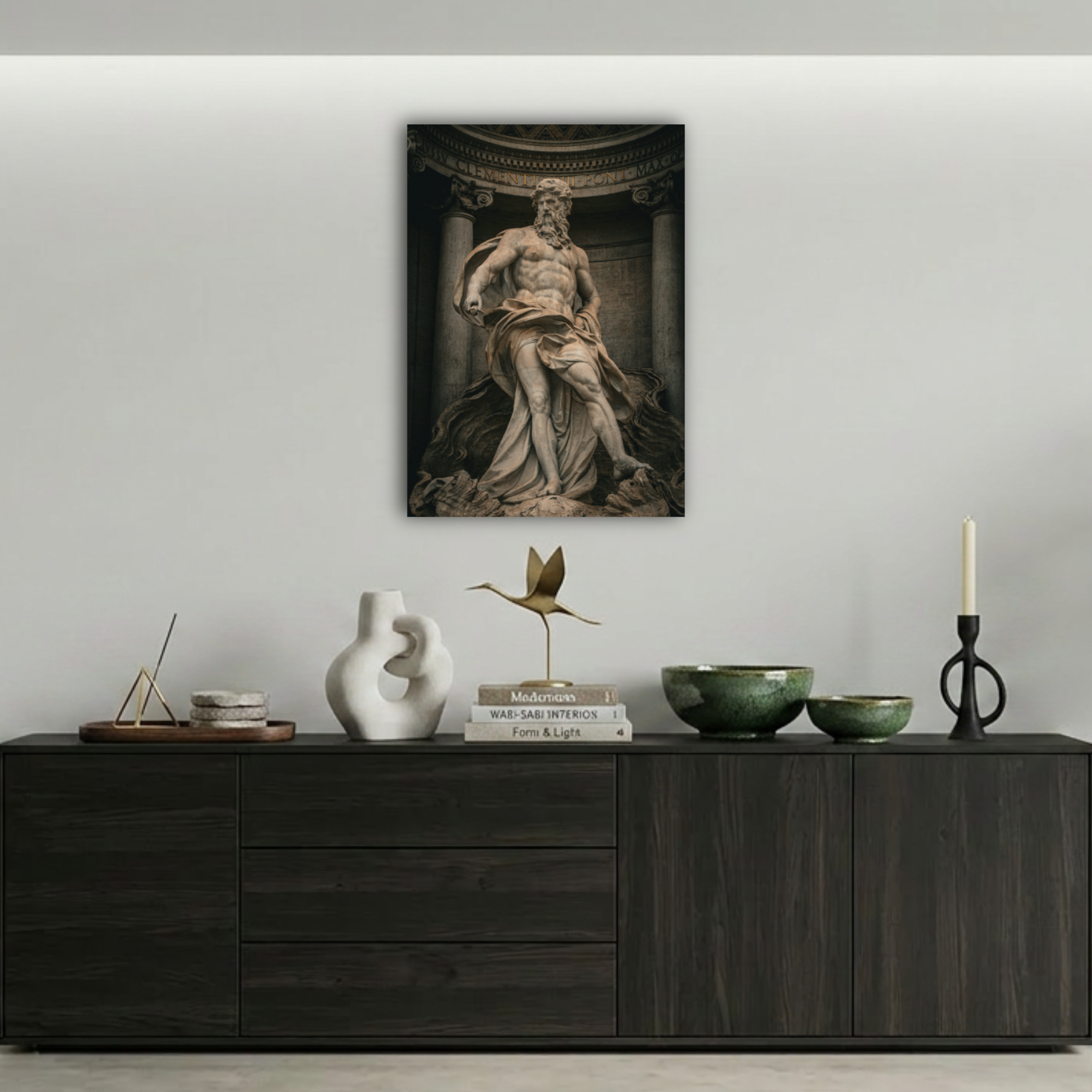 Antik Mitolojik Heykel Metal Poster