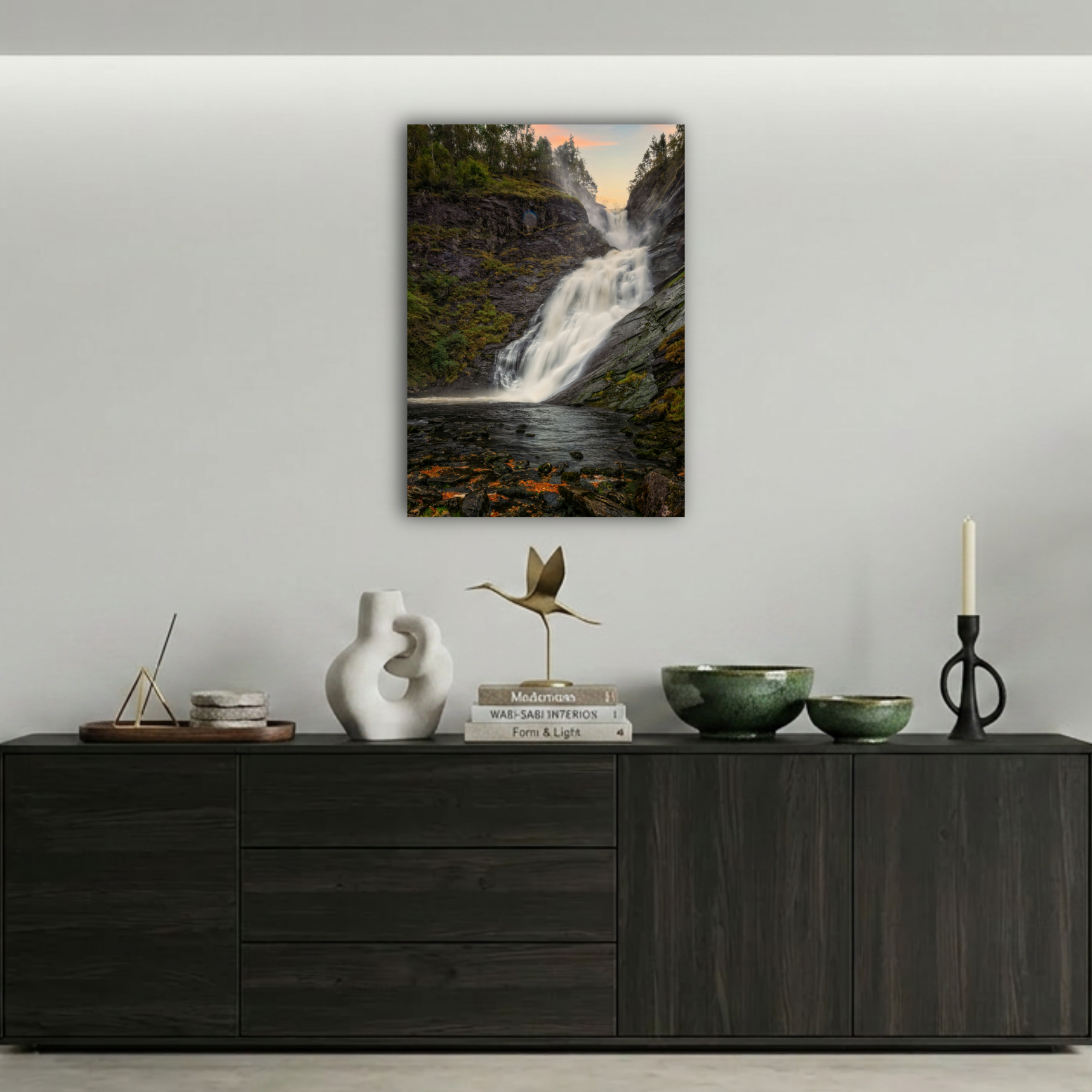 Doğa Manzaralı Şelale Metal Poster