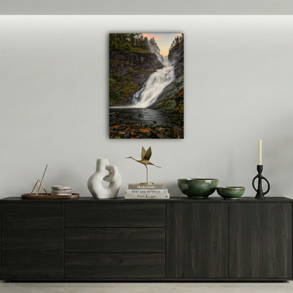 Doğa Manzaralı Şelale Metal Poster