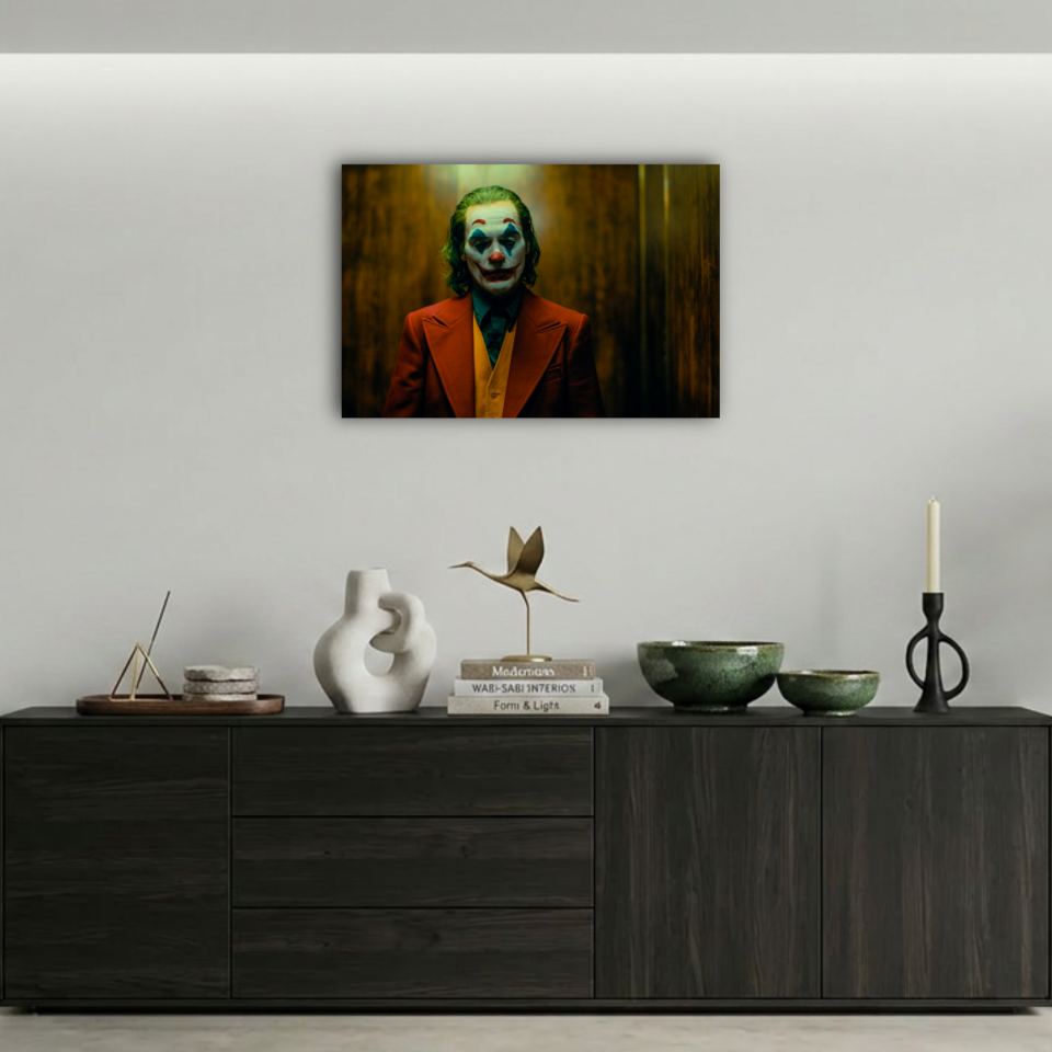 Joker Kırmızı Takım Elbiseli Metal Poster