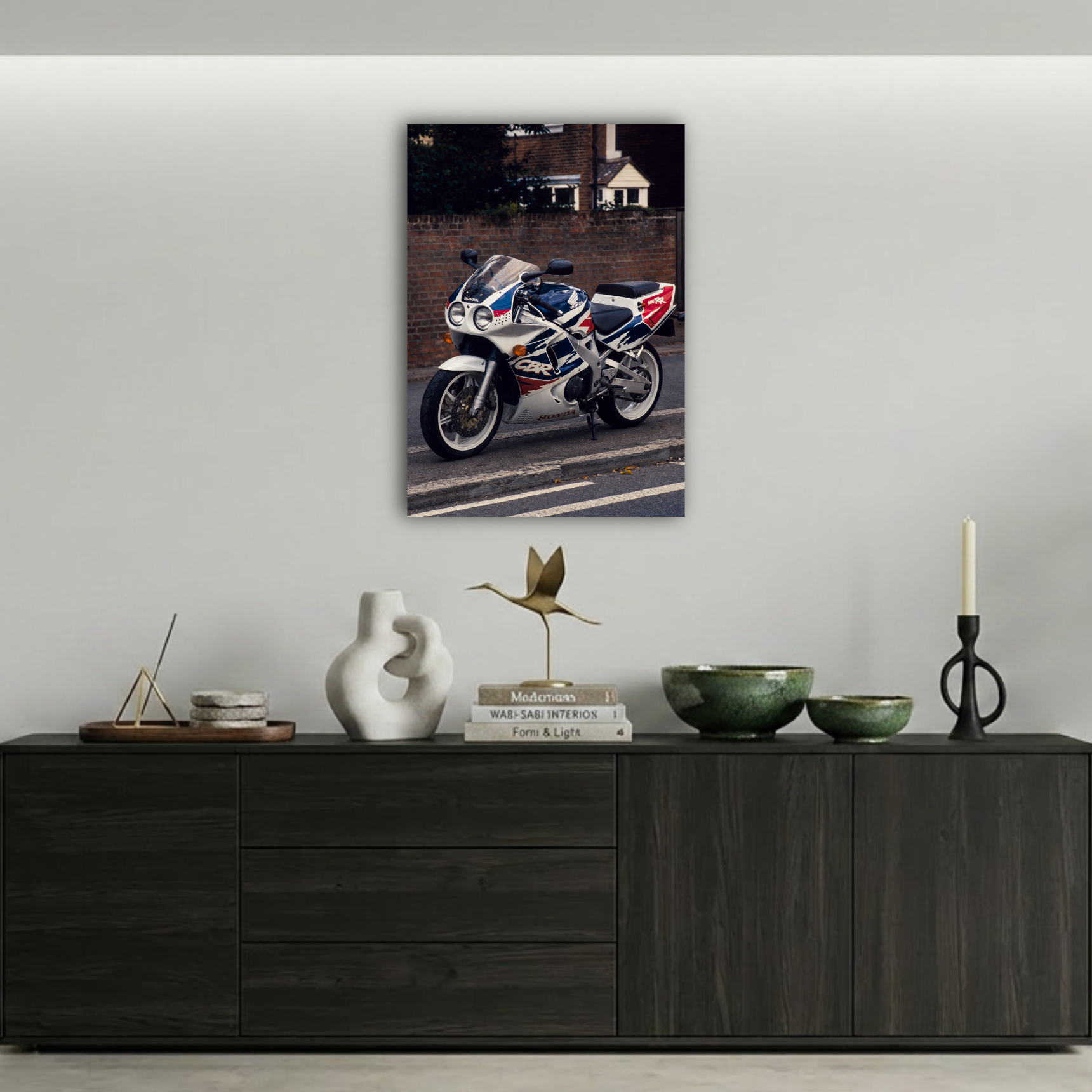 Honda CBR 900RR Klasik Yarış Motosikleti Metal Poster