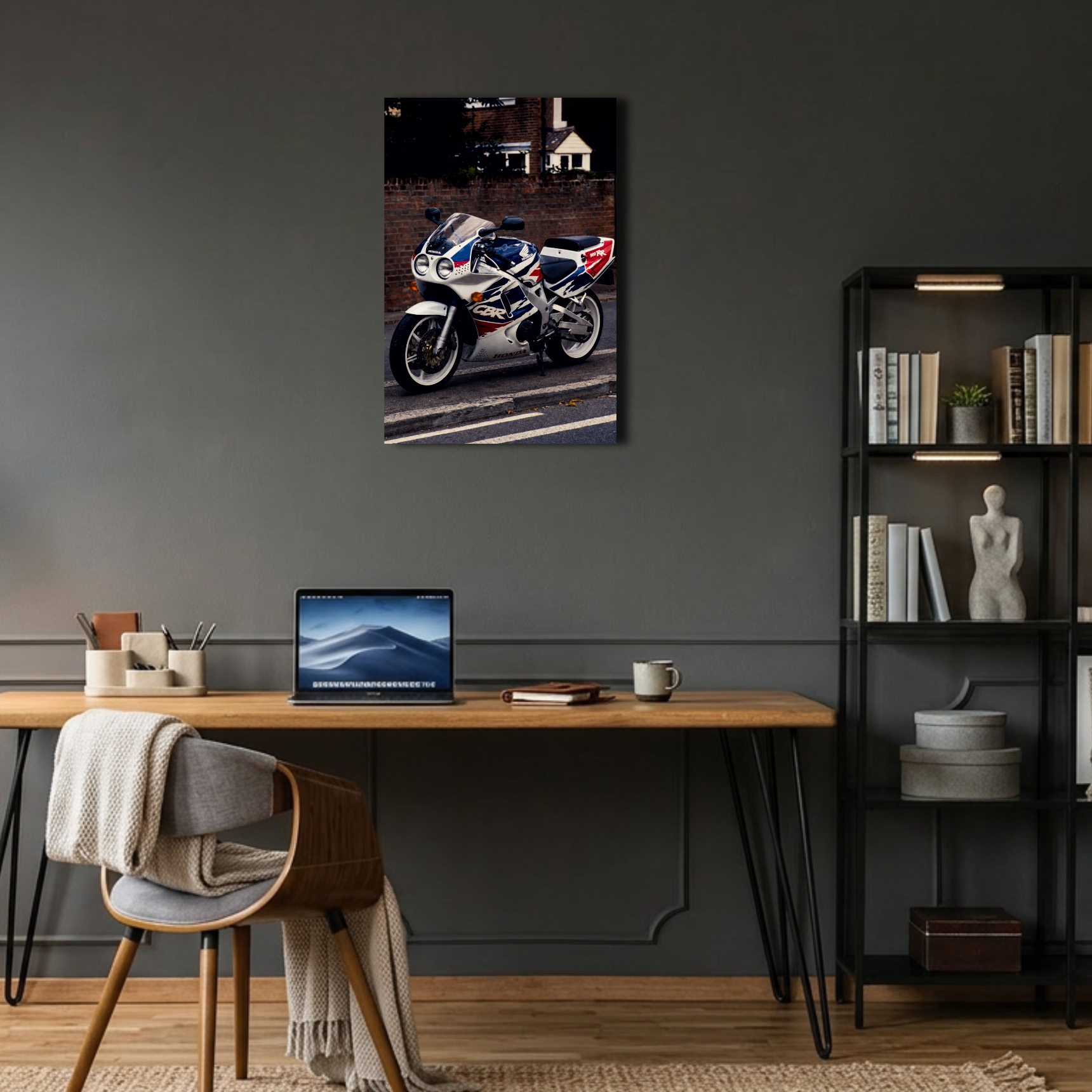 Honda CBR 900RR Klasik Yarış Motosikleti Metal Poster