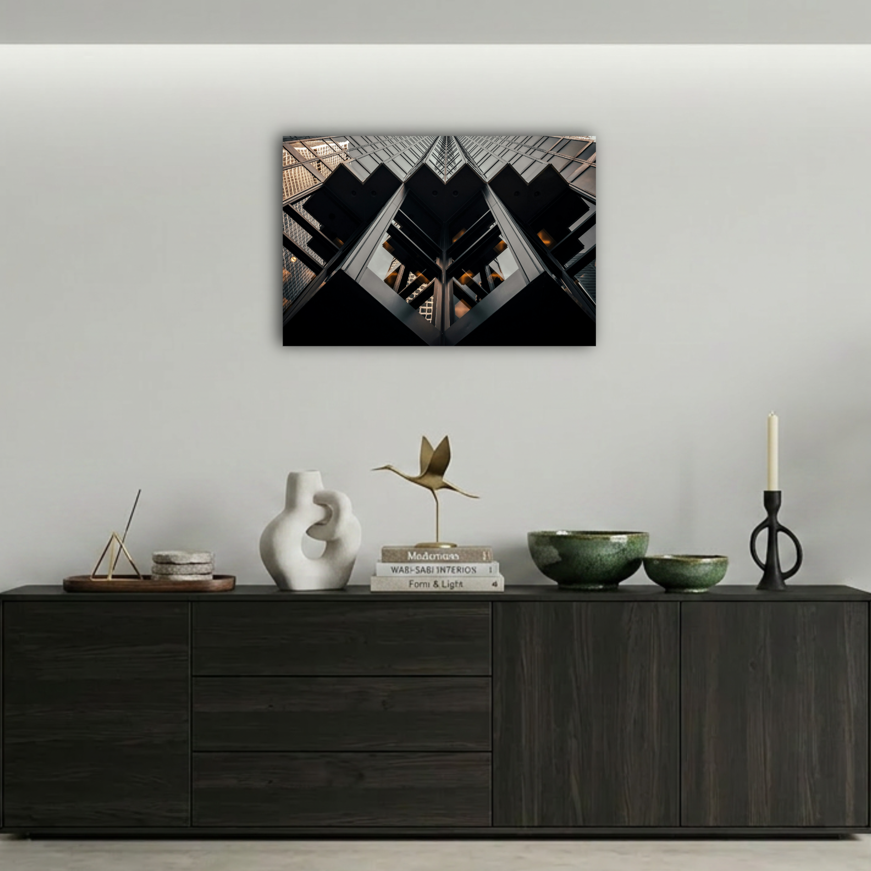 Modern Cam Gökdelen Metal Poster