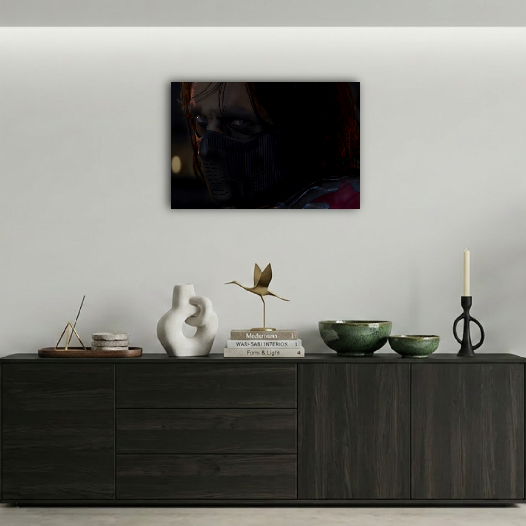 Kaptan Amerika Winter Soldier Maskeli Metal Poster