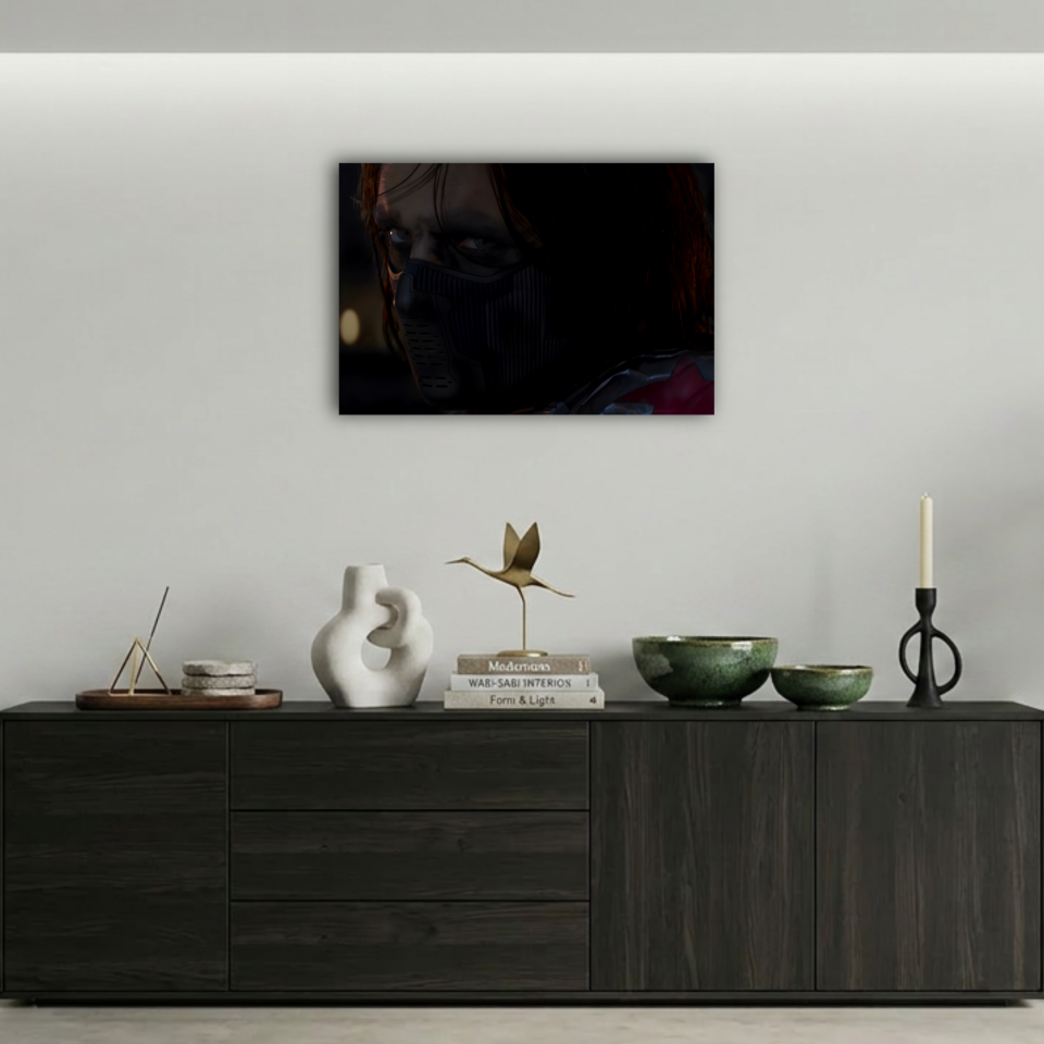 Kaptan Amerika Winter Soldier Maskeli Metal Poster