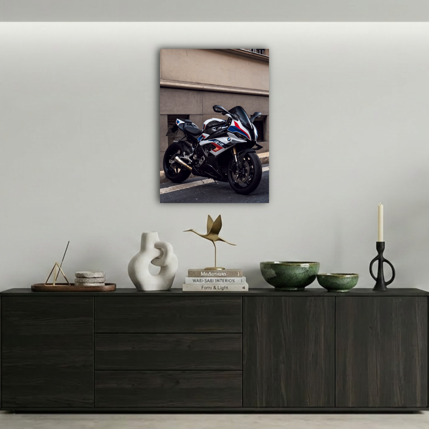 BMW S1000RR Süper Spor Motosiklet Metal Poster