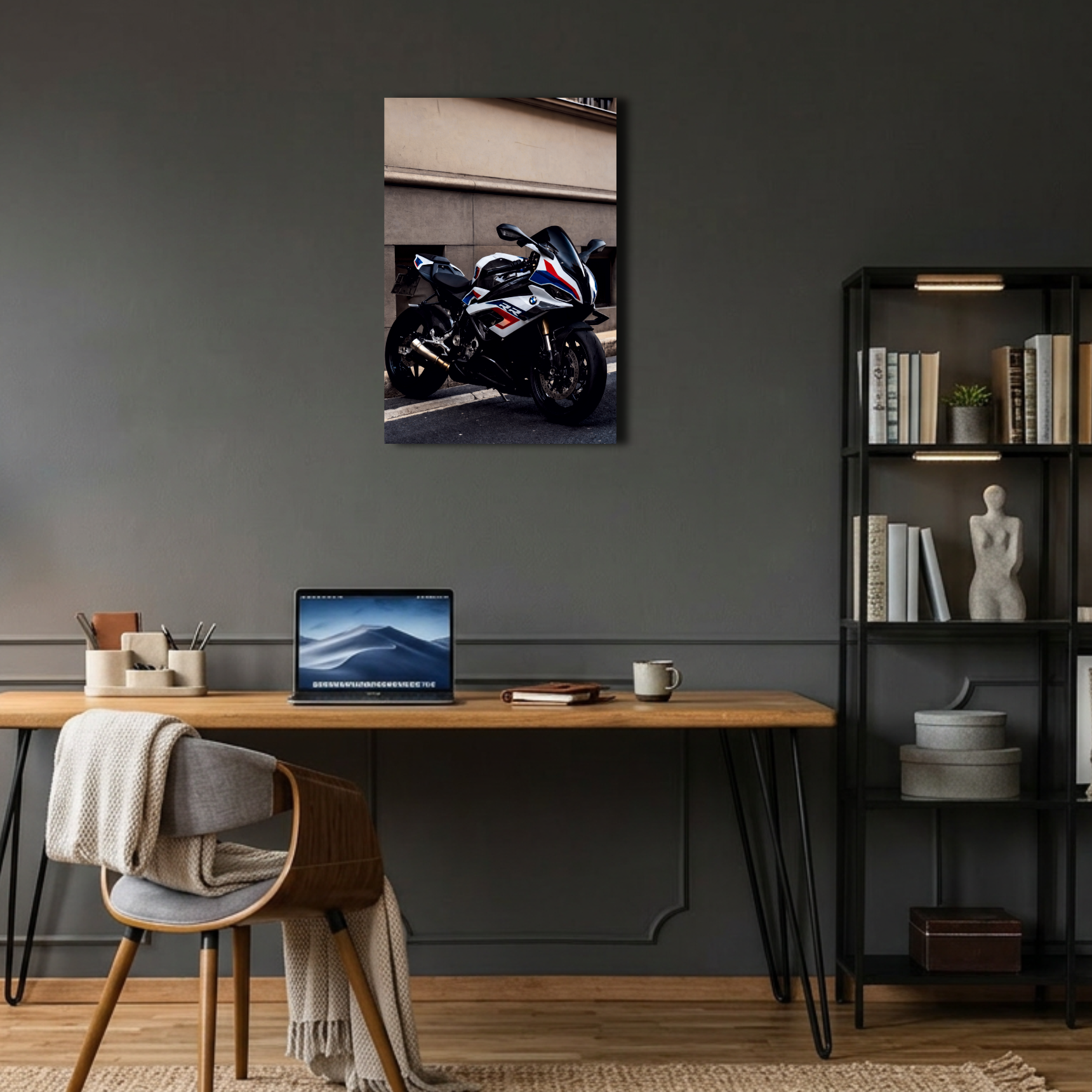 BMW S1000RR Süper Spor Motosiklet Metal Poster