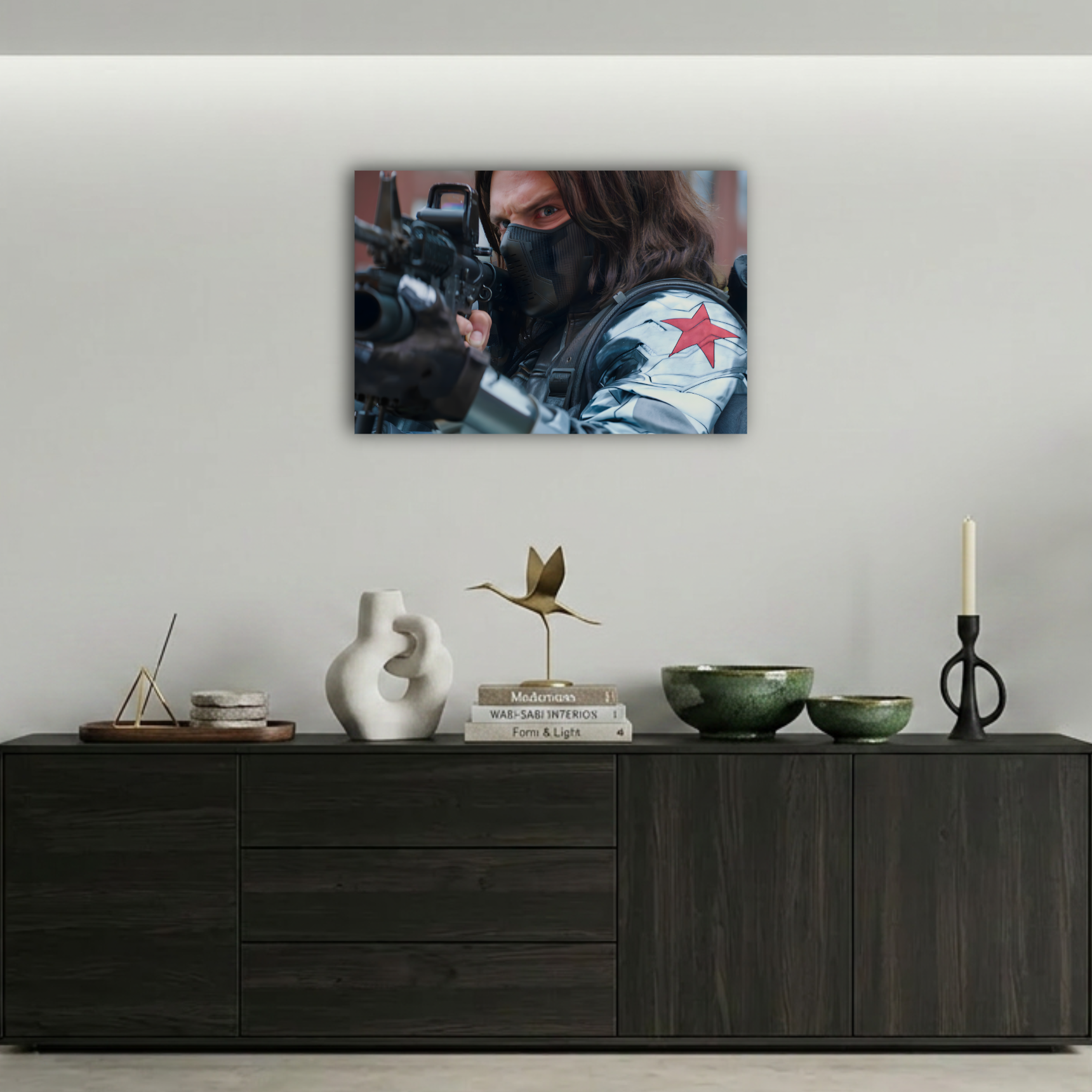 Kaptan Amerika Winter Soldier Sahnesi Metal Poster