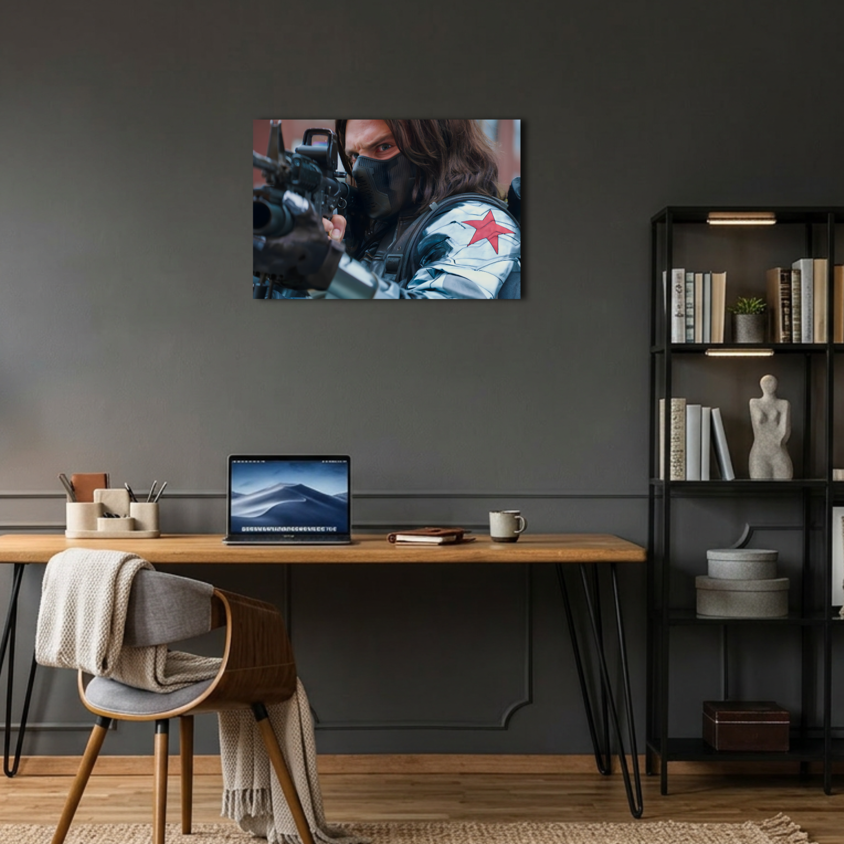 Kaptan Amerika Winter Soldier Sahnesi Metal Poster