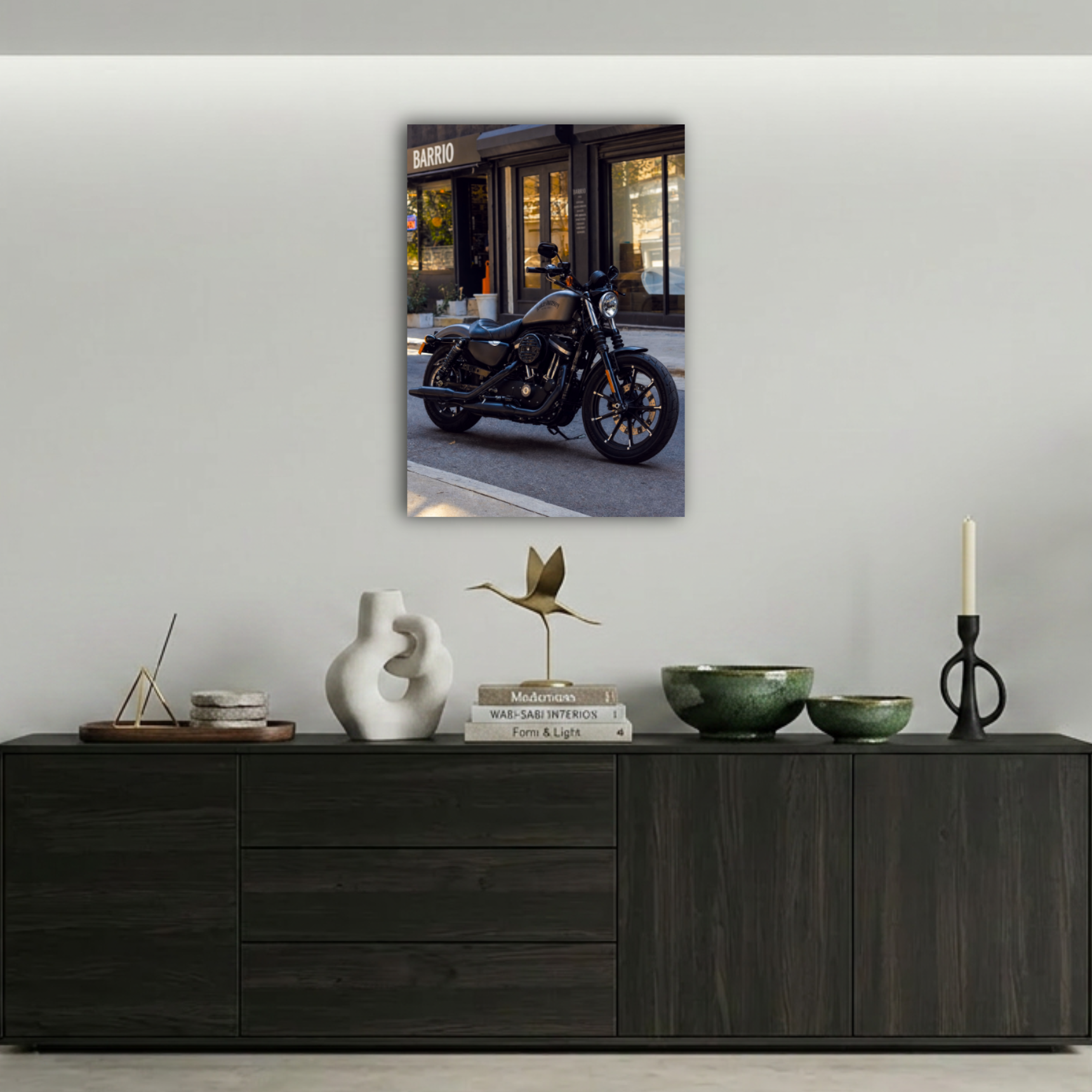 Harley Davidson Chopper Motosiklet Metal Poster