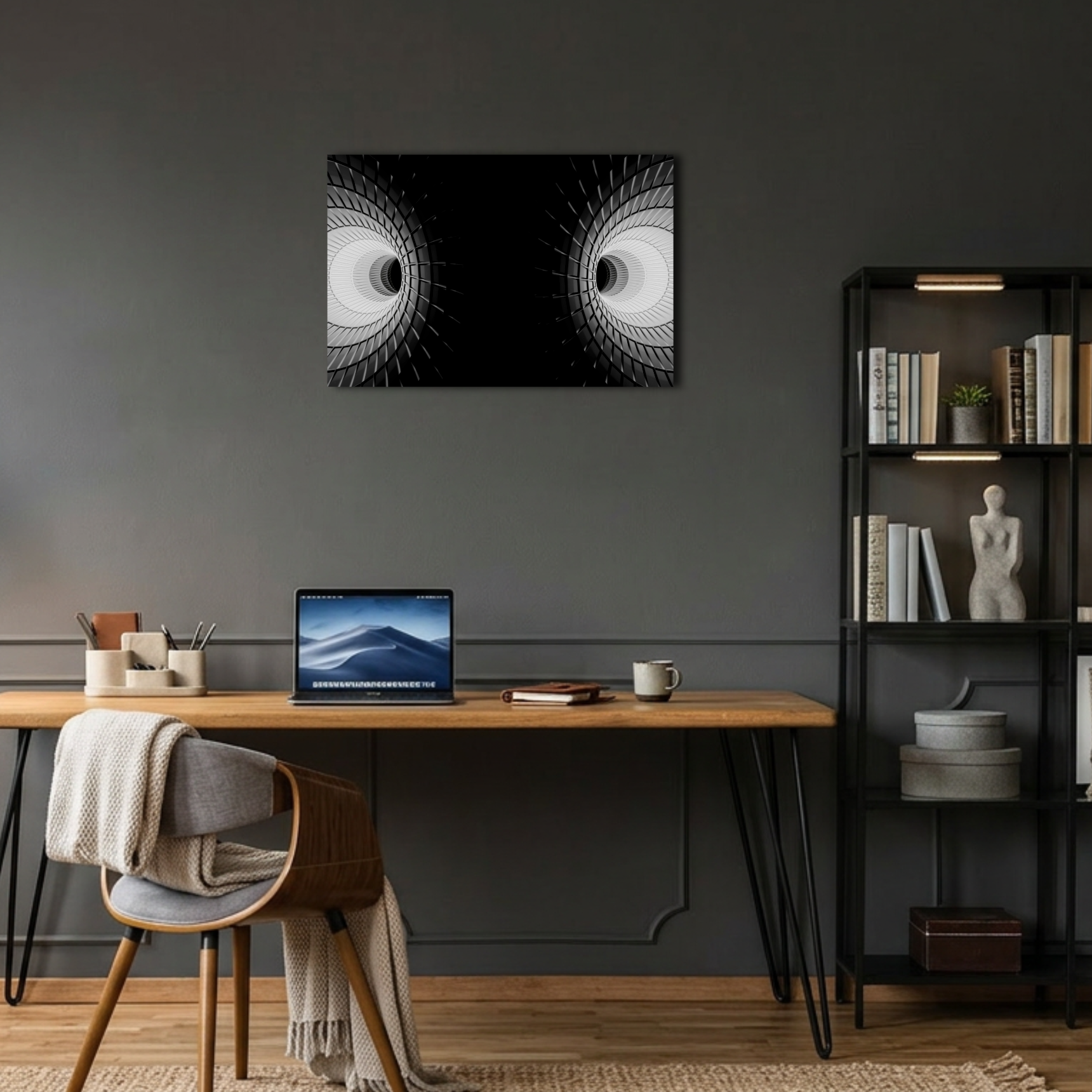 Çift Delik 3D Optik İllüzyon Metal Poster
