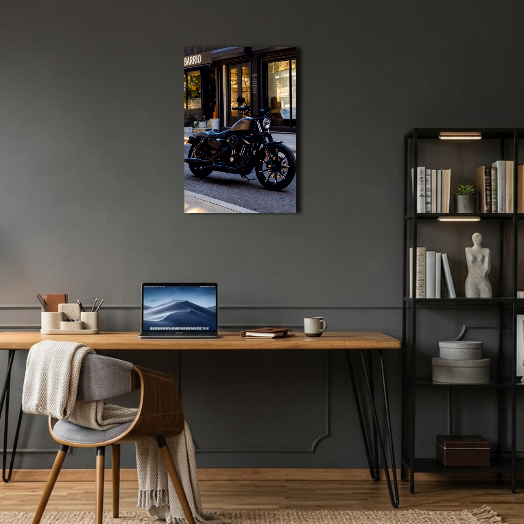 Harley Davidson Chopper Motosiklet Metal Poster
