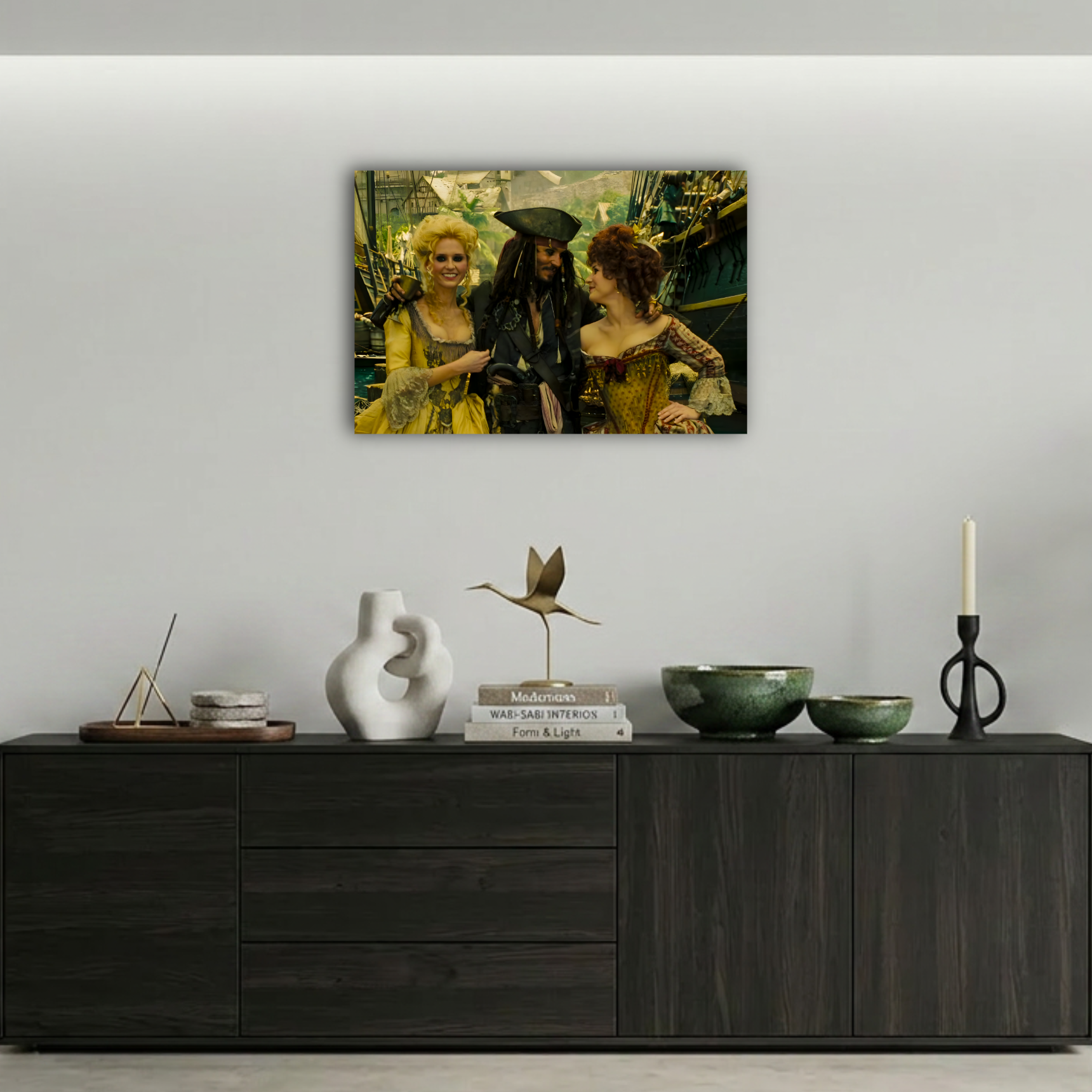 Captain Jack Sparrow Tortuga Sahnesi Metal Poster
