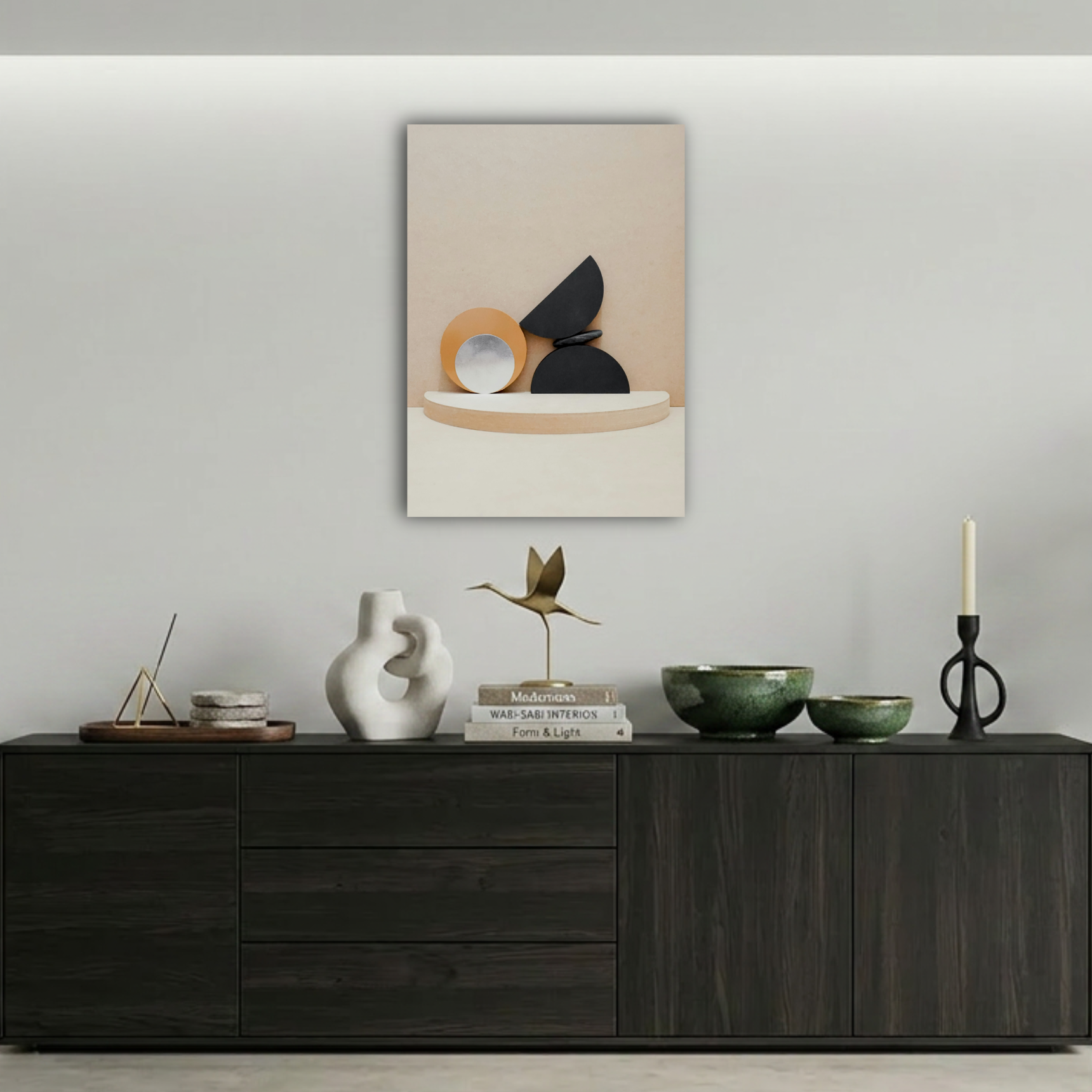Minimalist Geometrik Soyut Denge Metal Poster