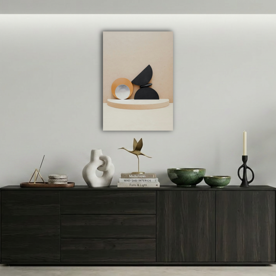 Minimalist Geometrik Soyut Denge Metal Poster