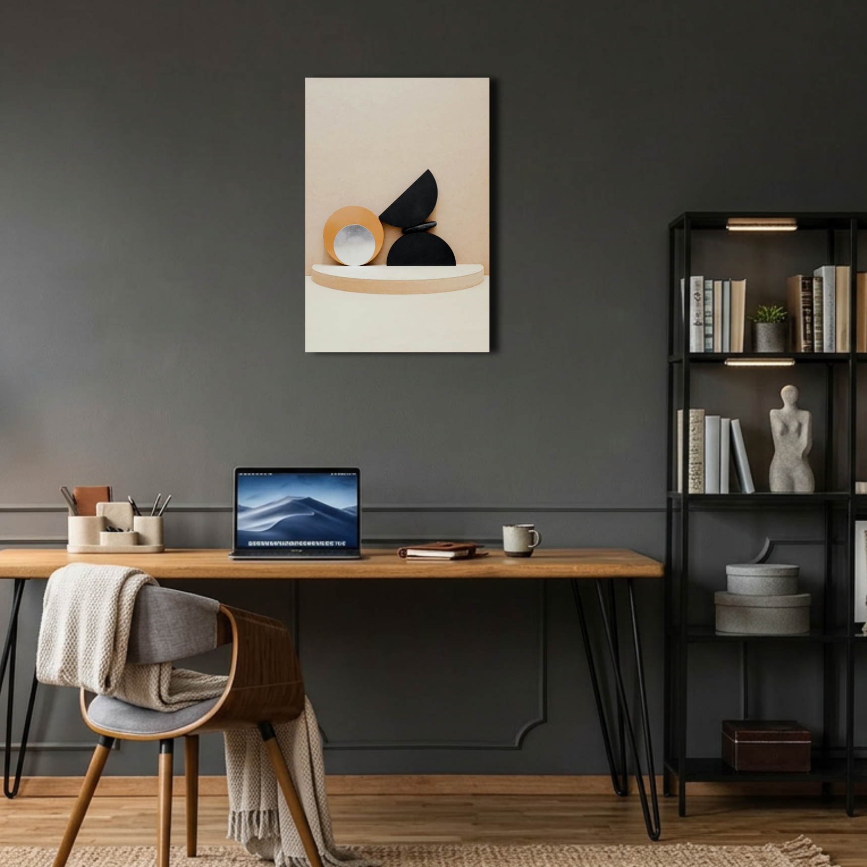 Minimalist Geometrik Soyut Denge Metal Poster