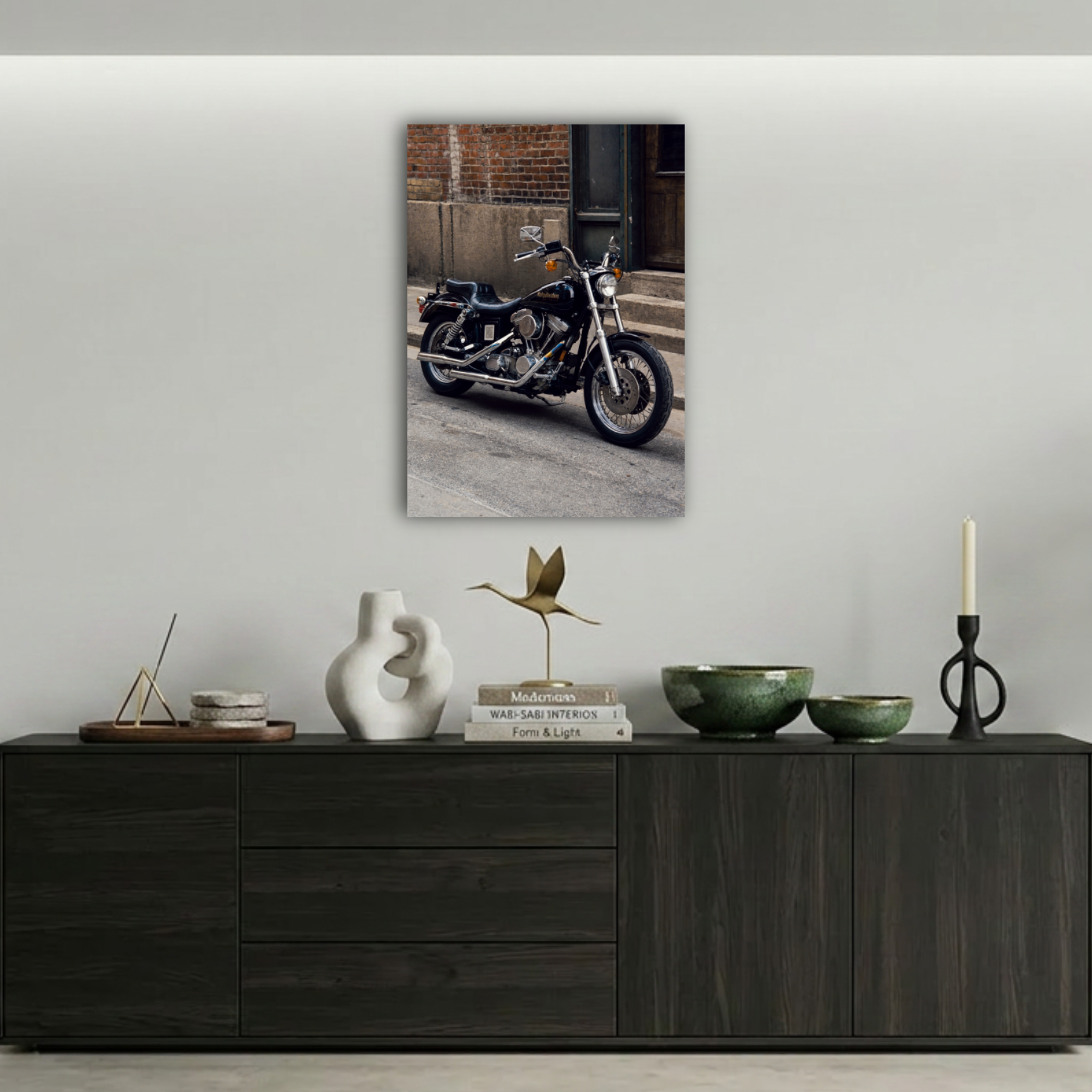 Klasik Harley Davidson Chopper Metal Poster