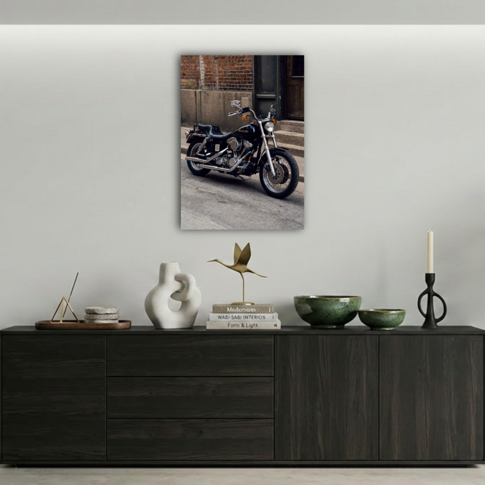 Klasik Harley Davidson Chopper Metal Poster