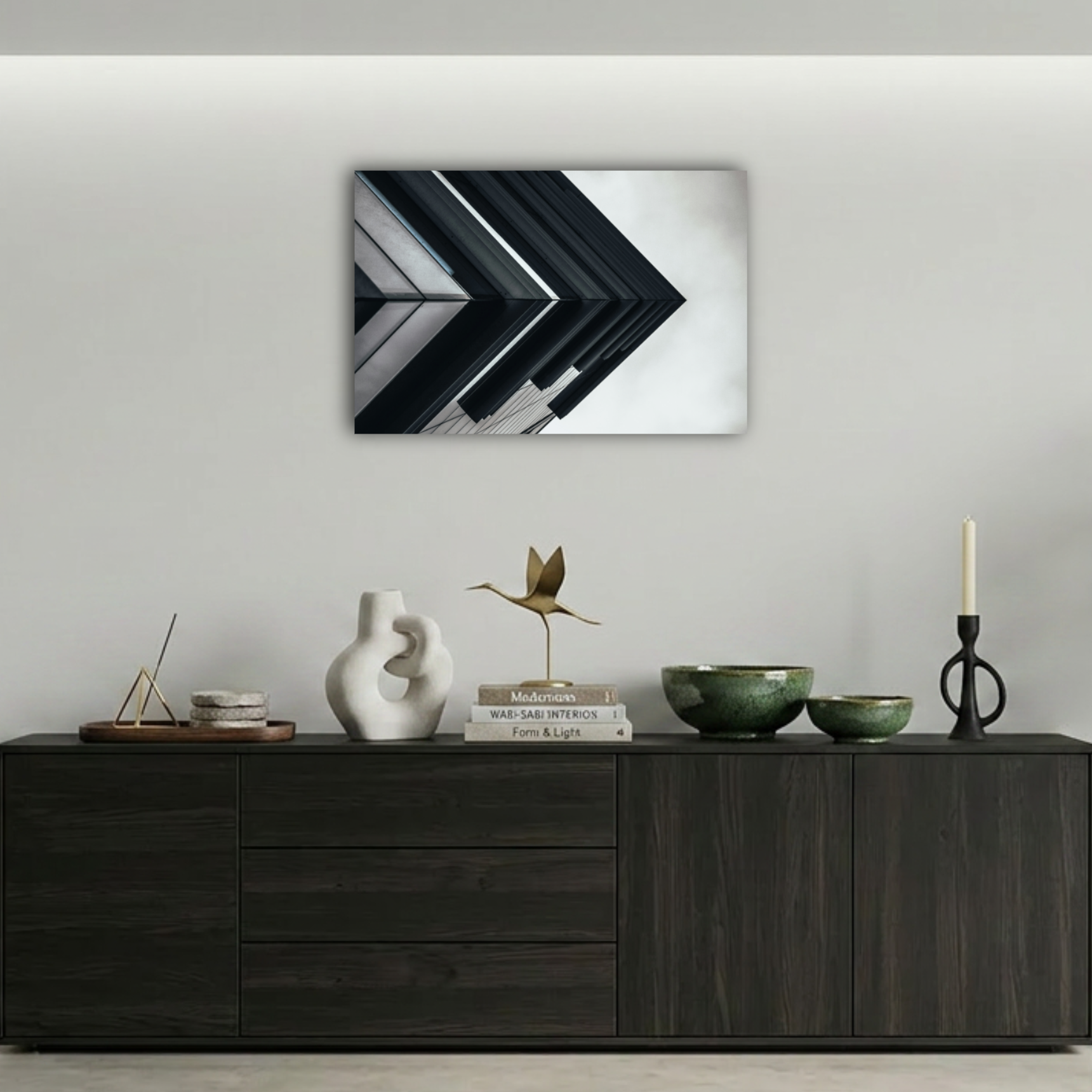 Soyut Geometrik Mimari Metal Poster