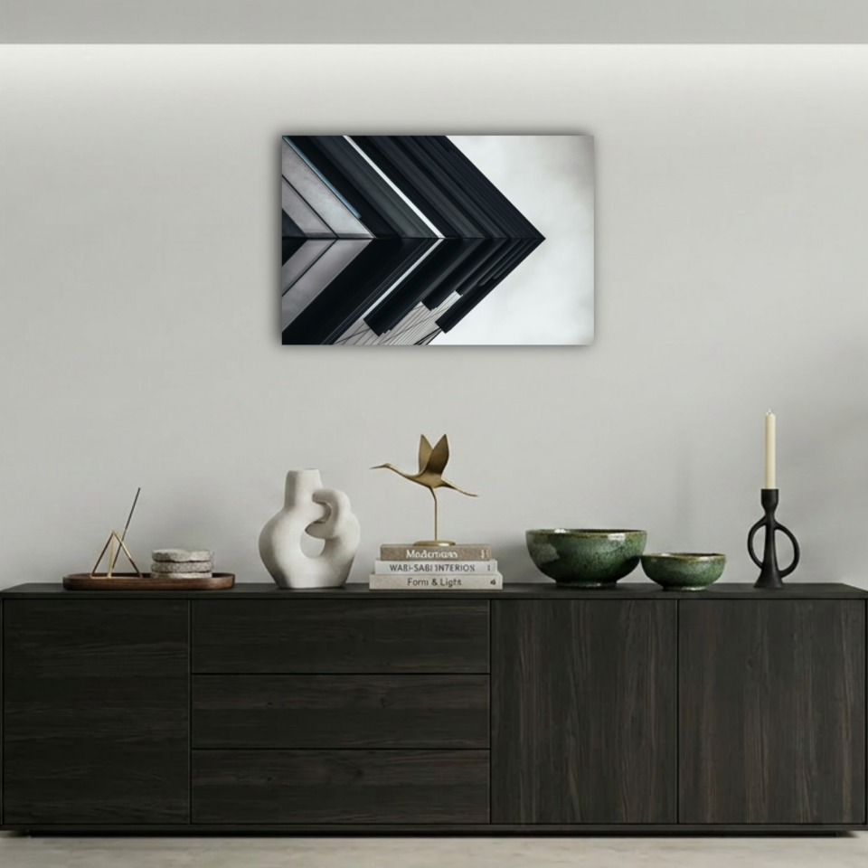 Soyut Geometrik Mimari Metal Poster
