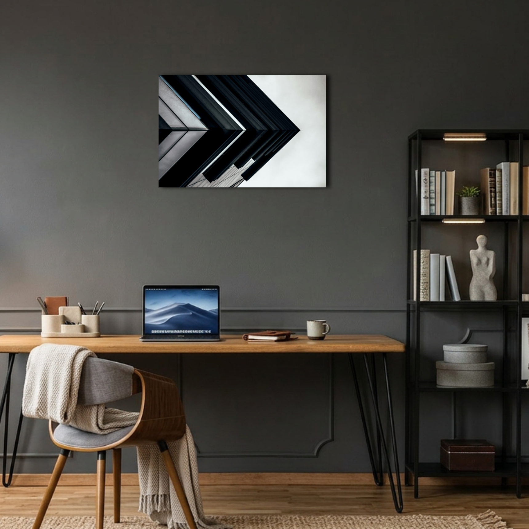 Soyut Geometrik Mimari Metal Poster