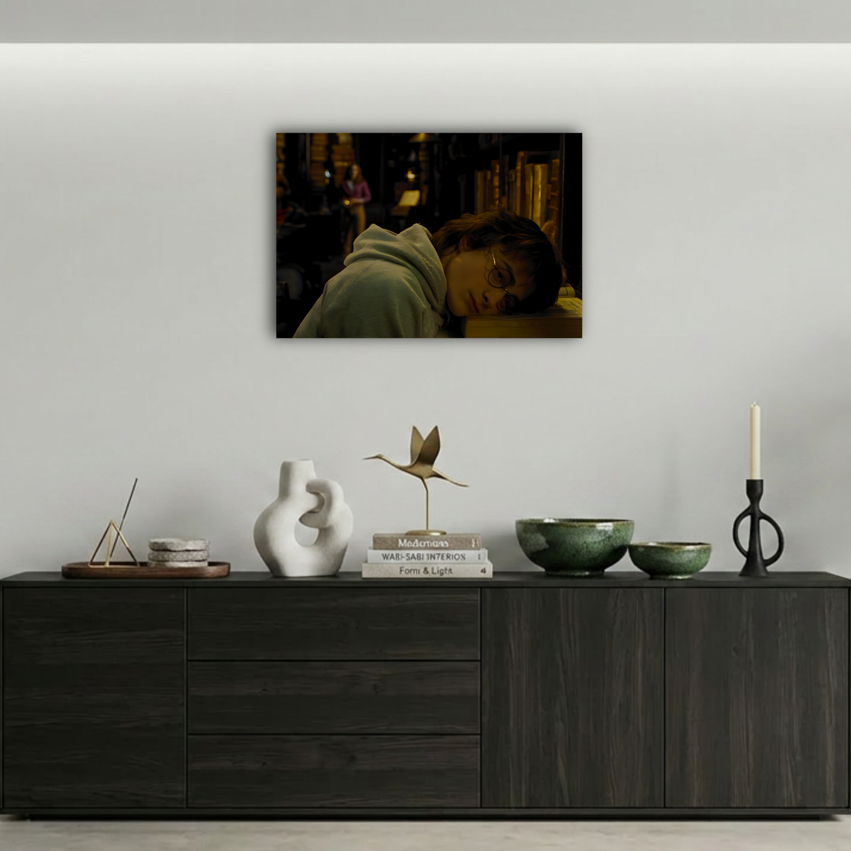 Harry Potter Hogwarts Kütüphanesi Sahnesi Metal Poster