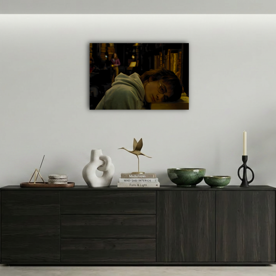Harry Potter Hogwarts Kütüphanesi Sahnesi Metal Poster