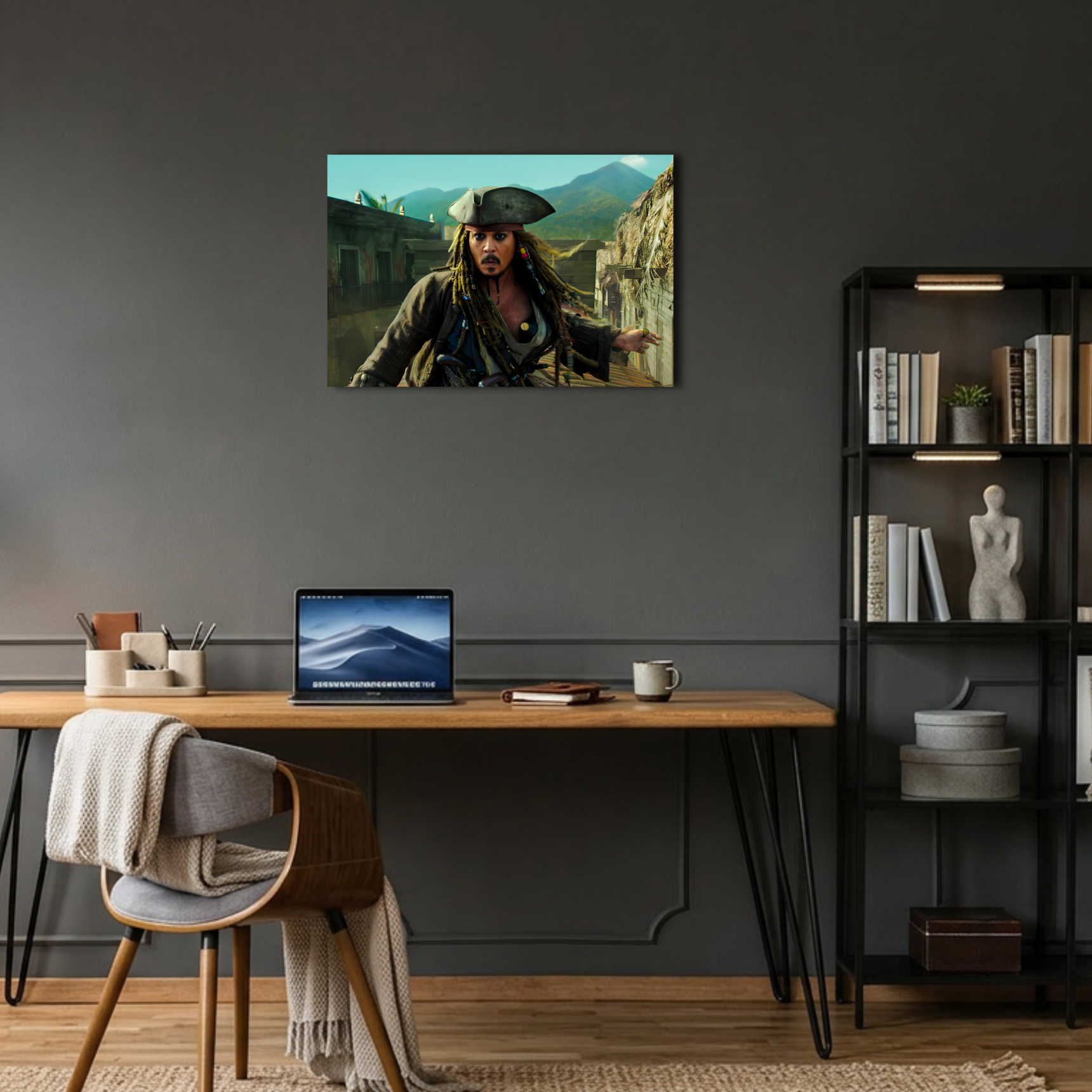 Captain Jack Sparrow Kaçış Sahnesi Metal Poster