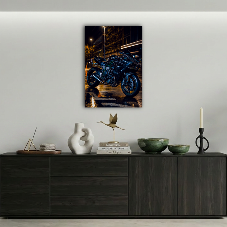 Kawasaki Ninja H2 Süper Spor Motosiklet Metal Poster
