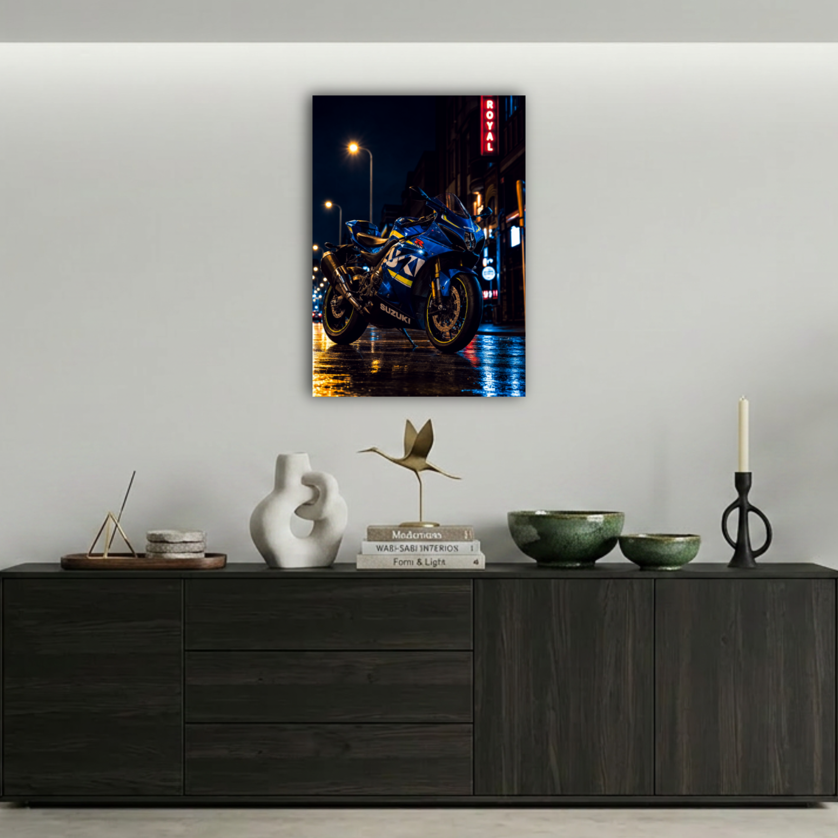 Suzuki GSX-R Süper Spor Motosiklet Metal Poster