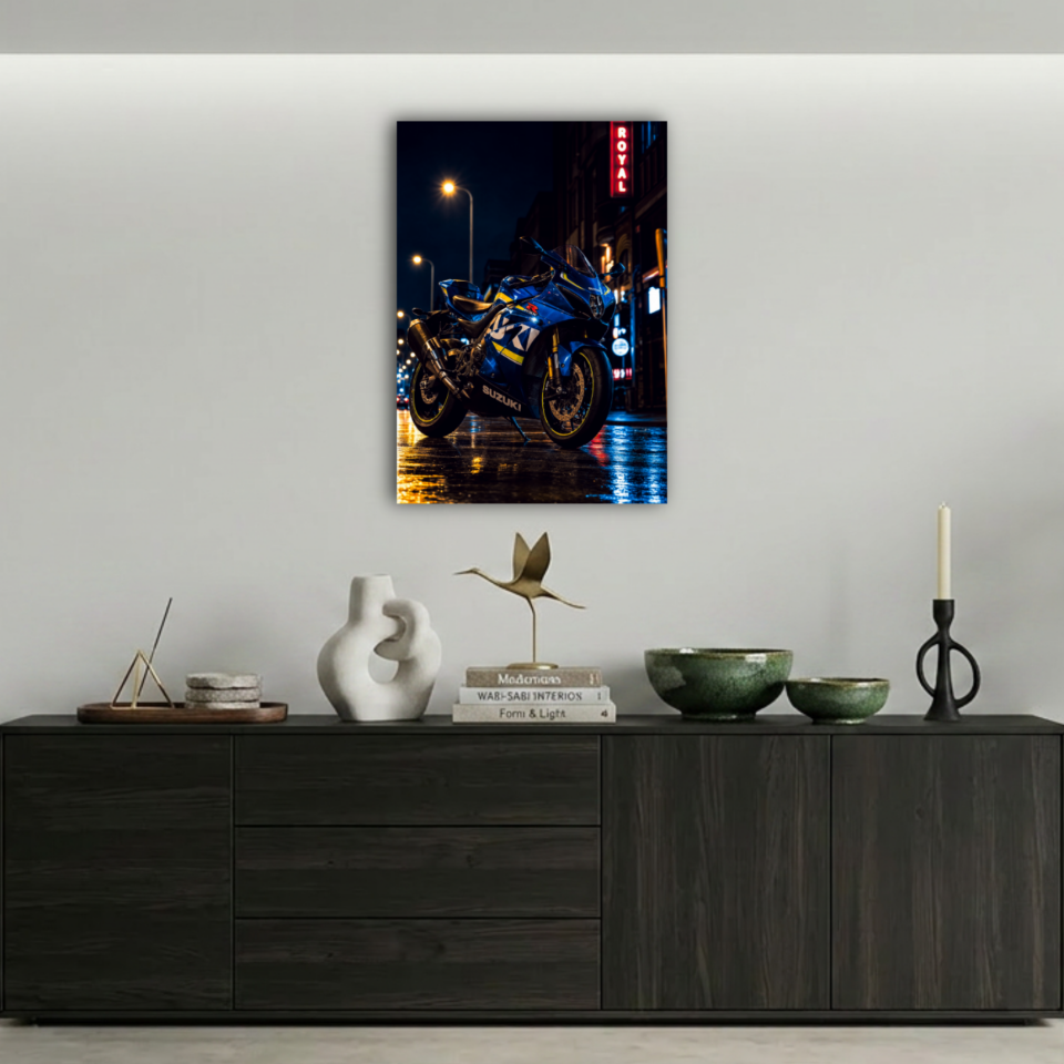 Suzuki GSX-R Süper Spor Motosiklet Metal Poster