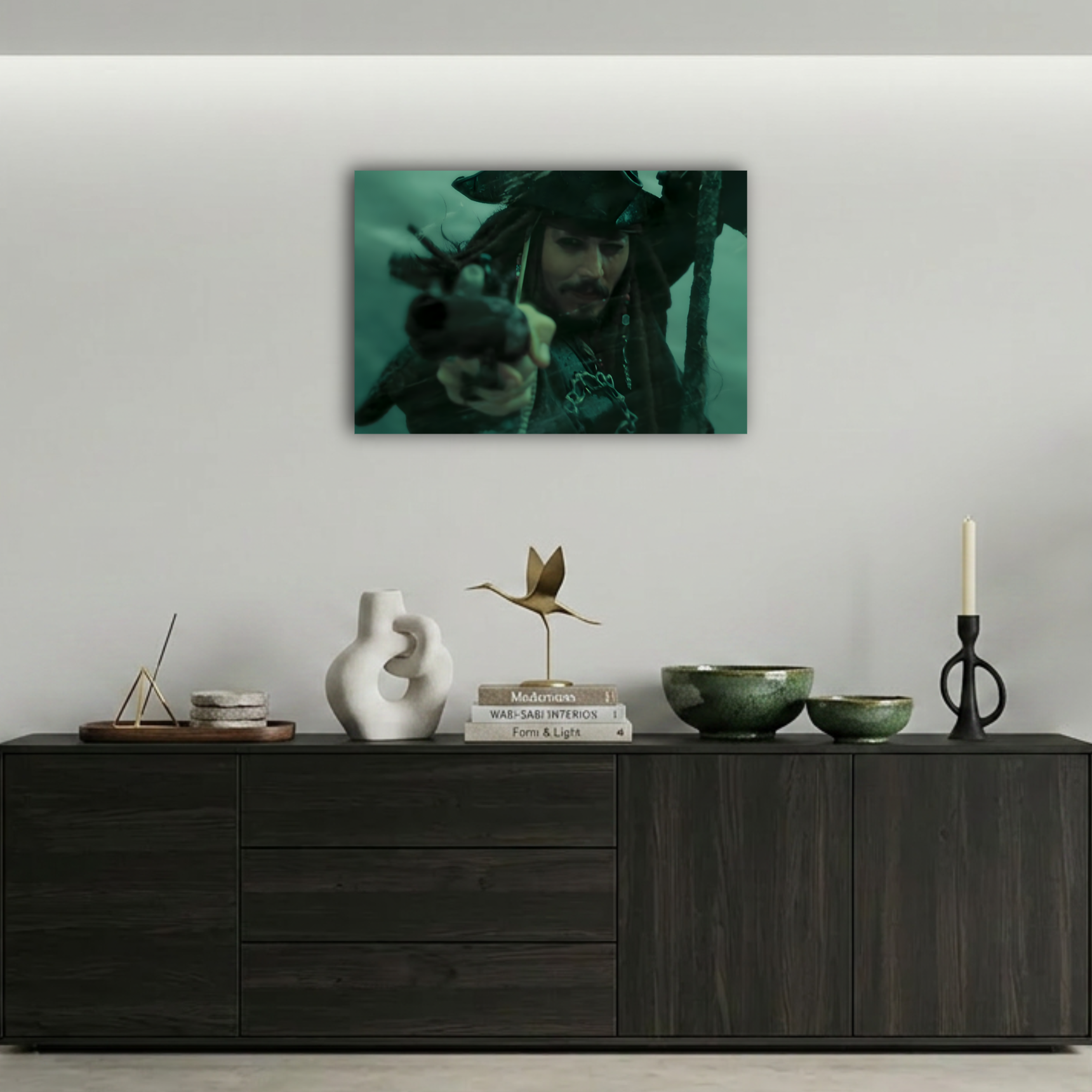 Captain Jack Sparrow Tabanca Sahnesi Metal Poster