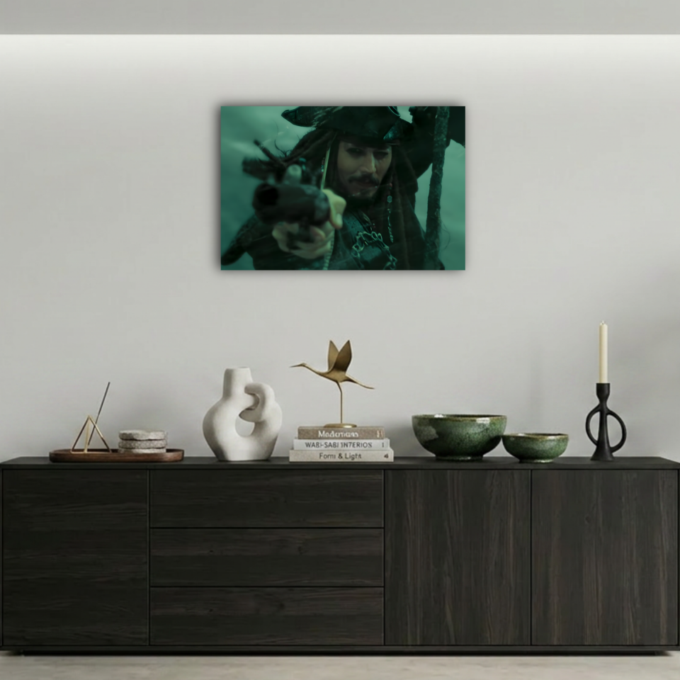 Captain Jack Sparrow Tabanca Sahnesi Metal Poster