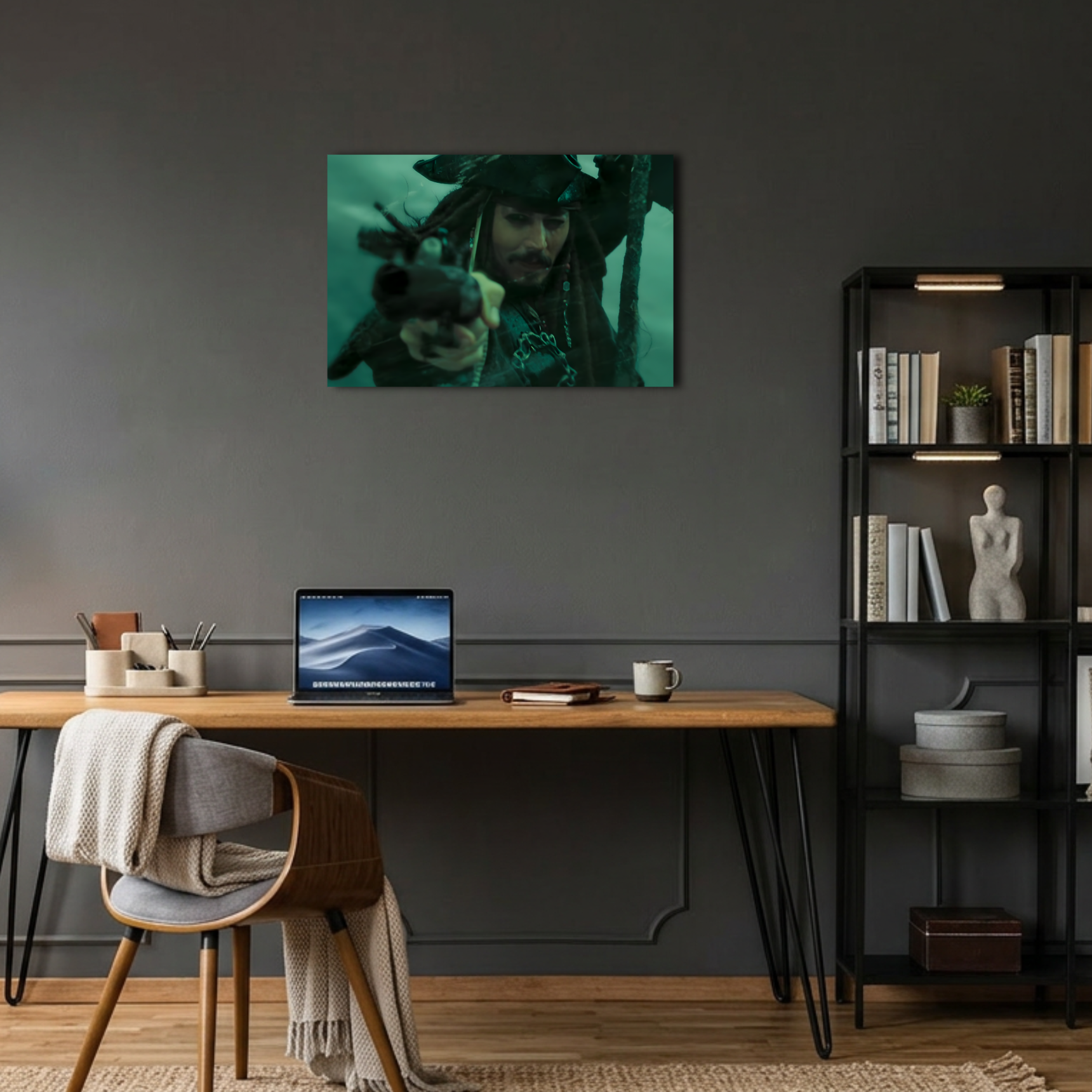 Captain Jack Sparrow Tabanca Sahnesi Metal Poster