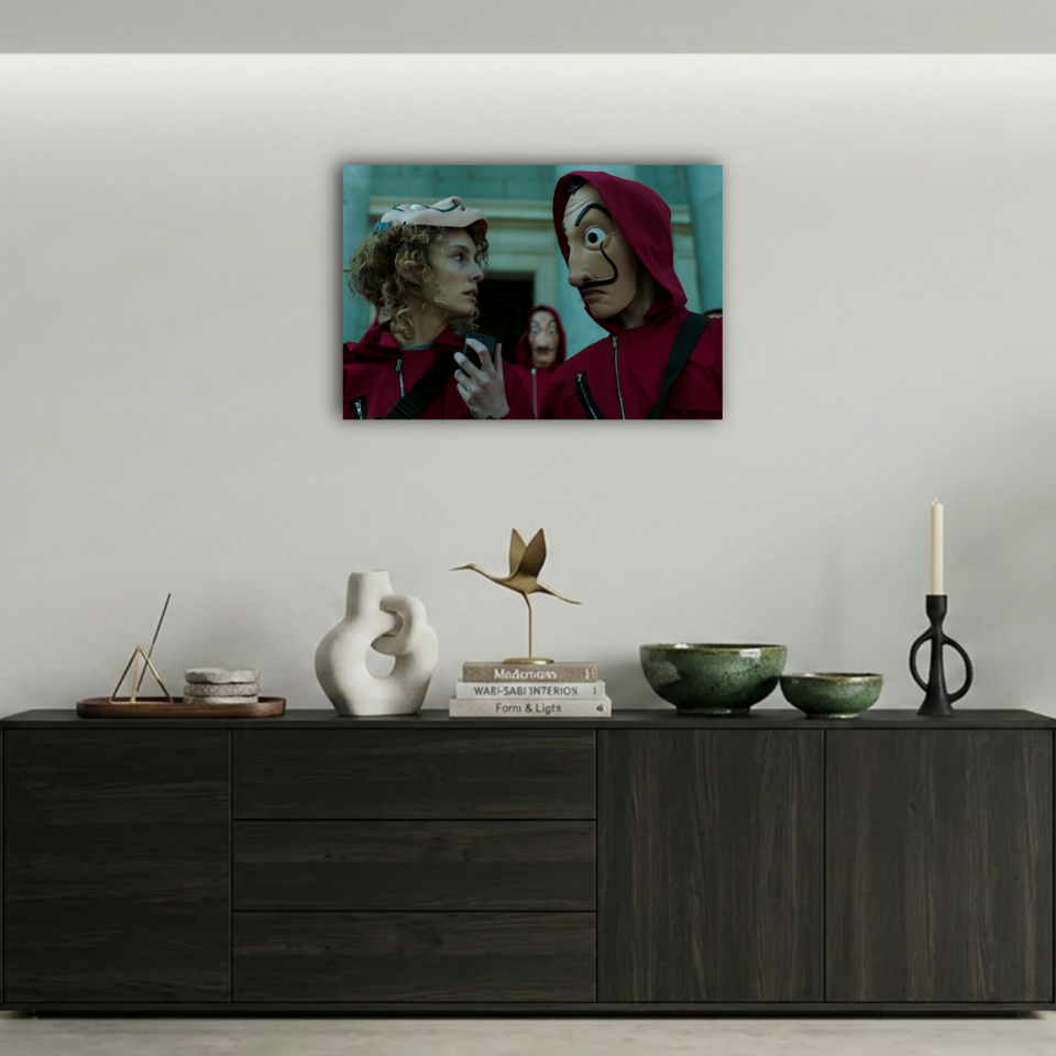 La Casa de Papel Stockholm ve Denver Metal Poster