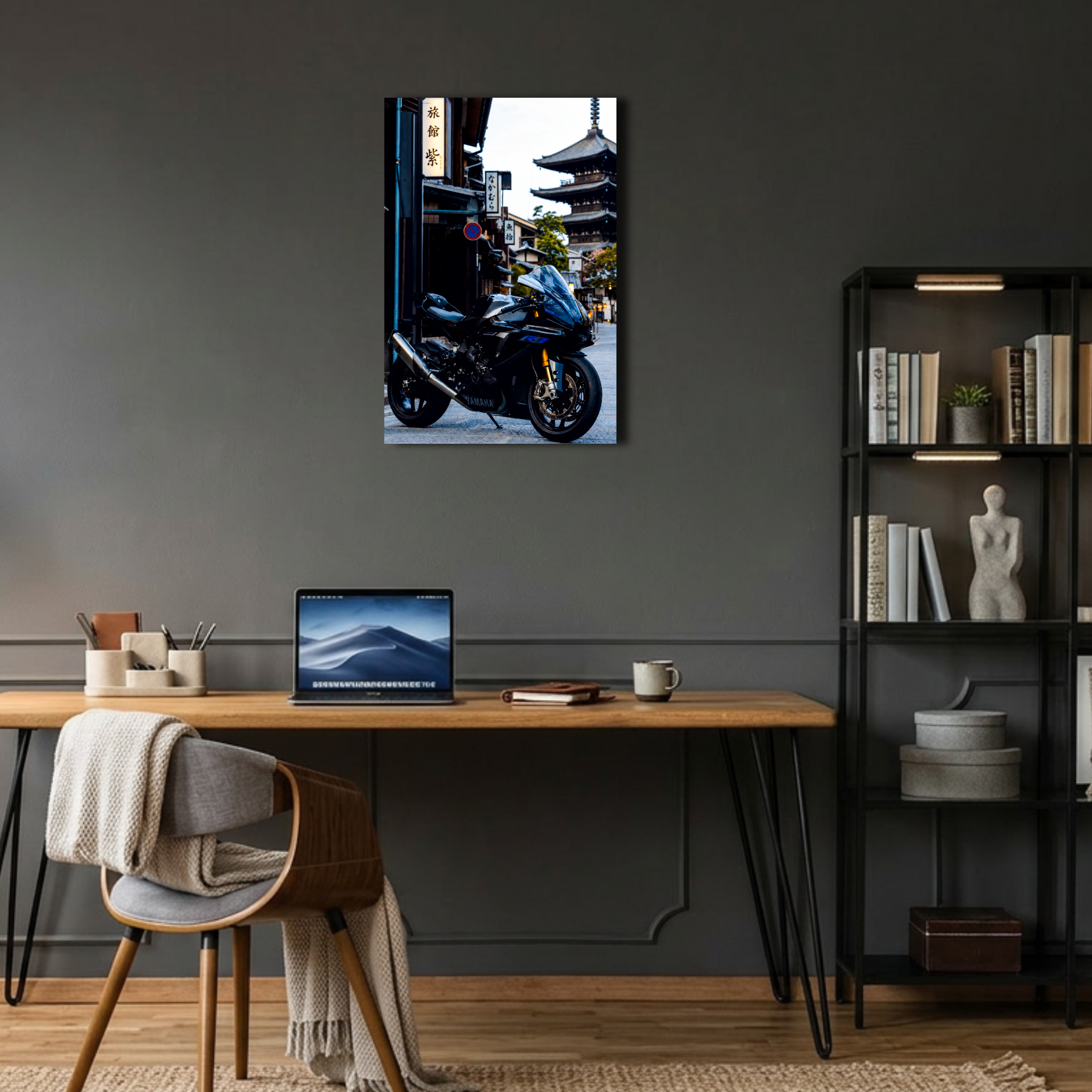Yamaha R1 Süper Spor Motosiklet Metal Poster