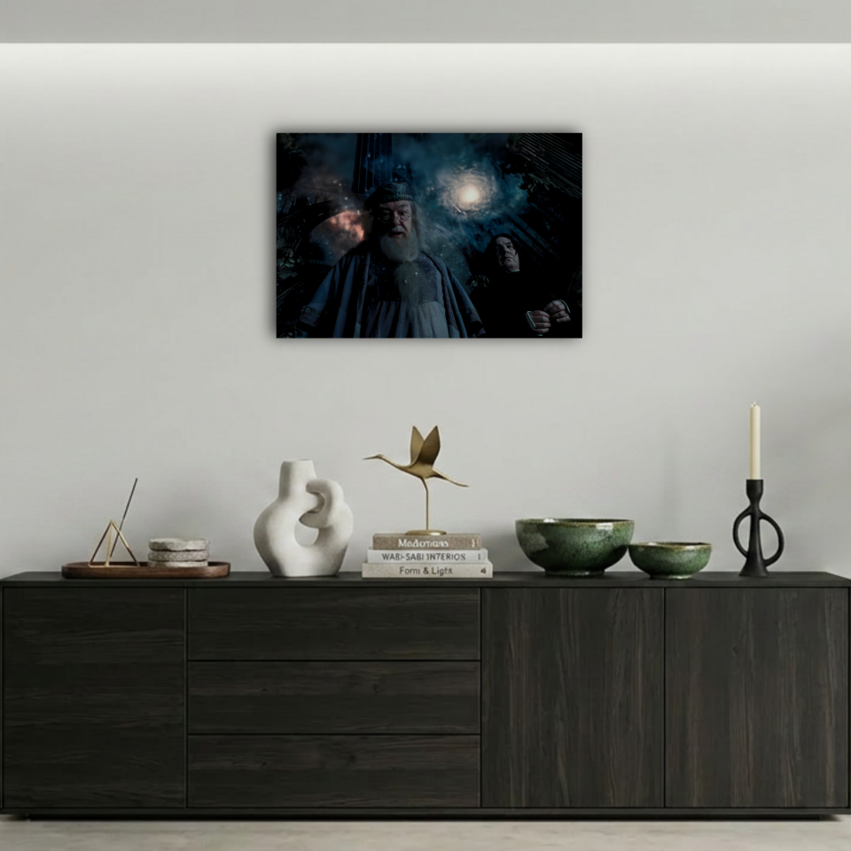 Harry Potter Dumbledore ve Snape Mistik Gece Metal Poster