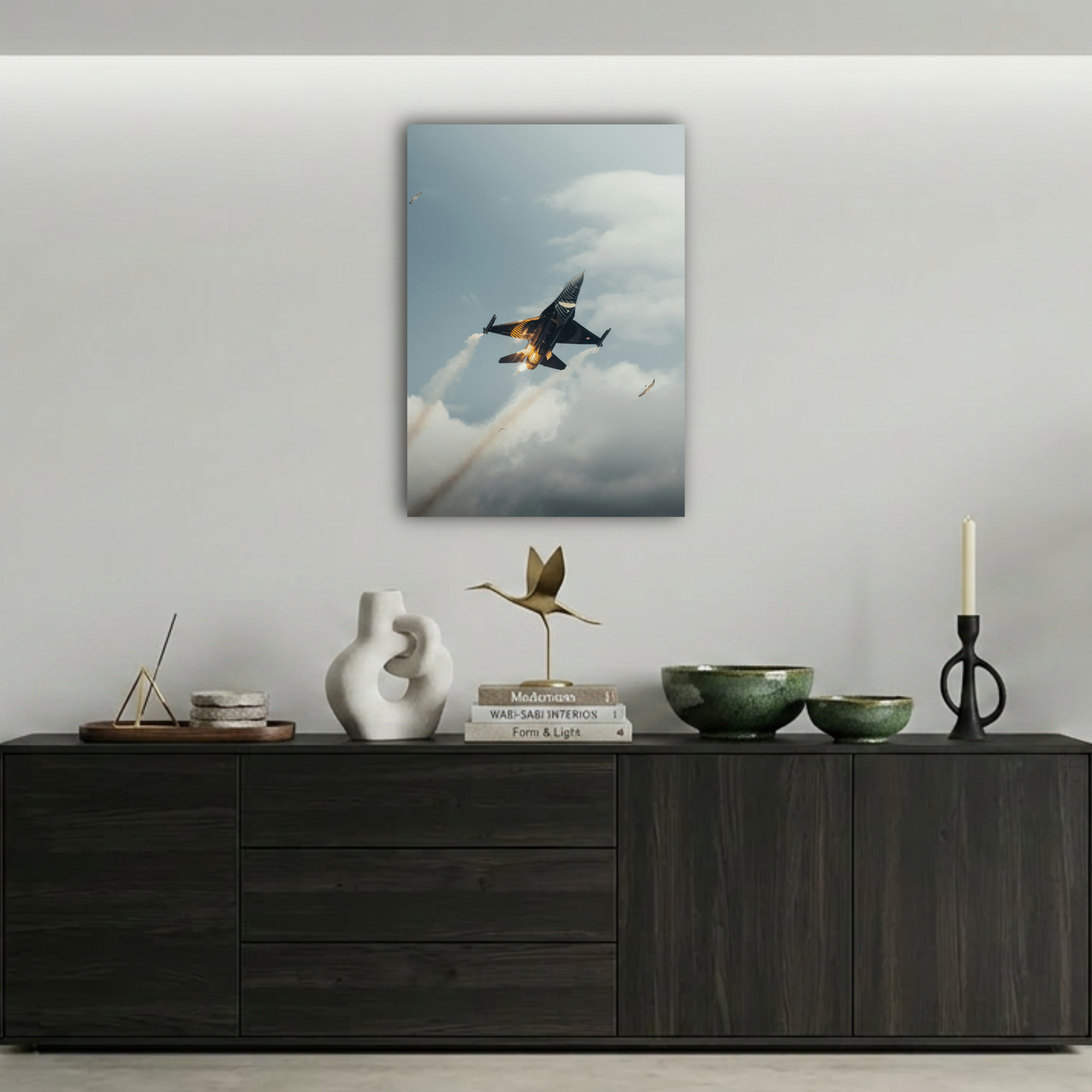 F-16 Savaş Uçağı Metal Poster