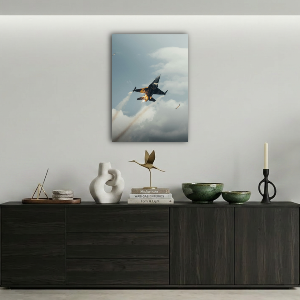 F-16 Savaş Uçağı Metal Poster