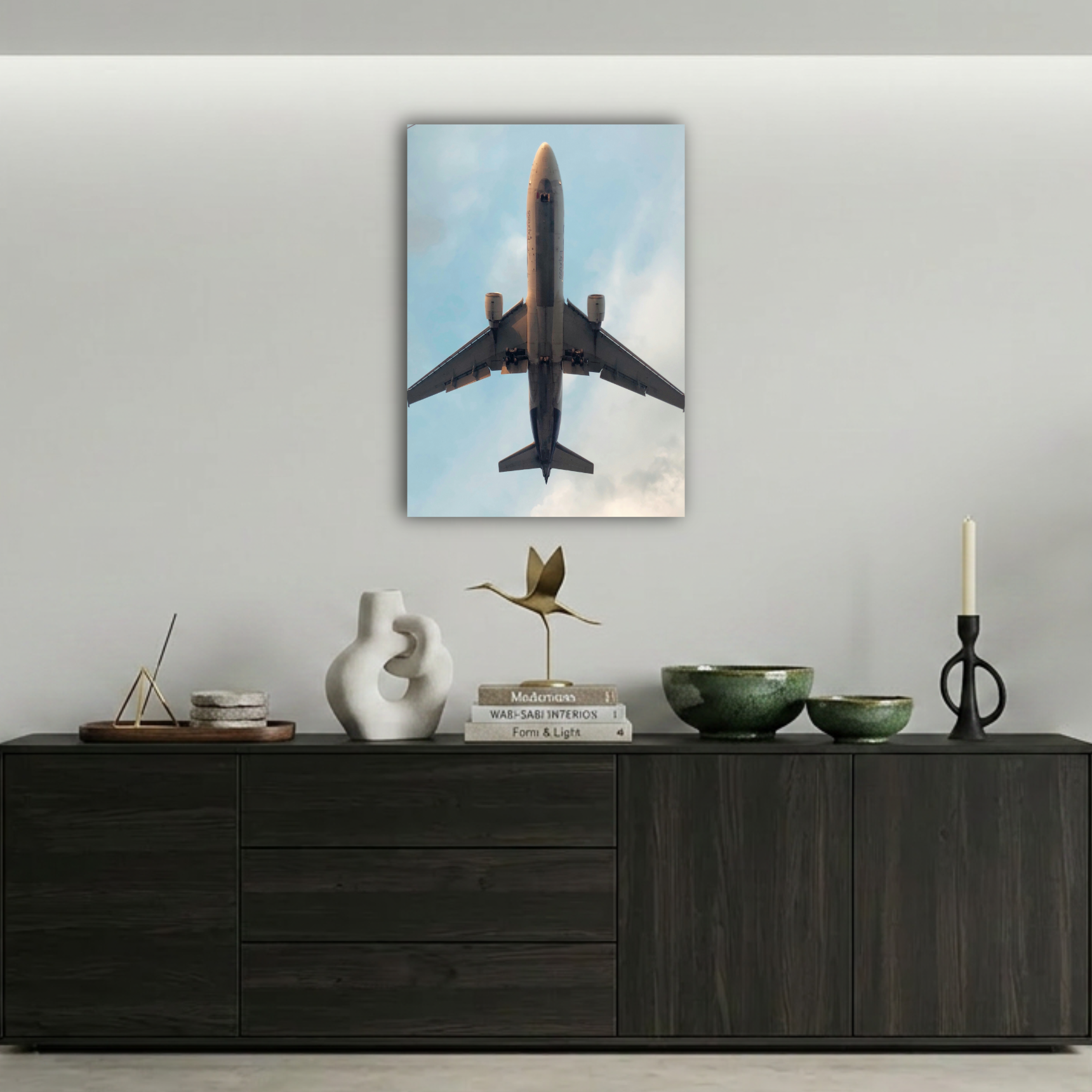 Dev Yolcu Uçağı Alt Açı Metal Poster