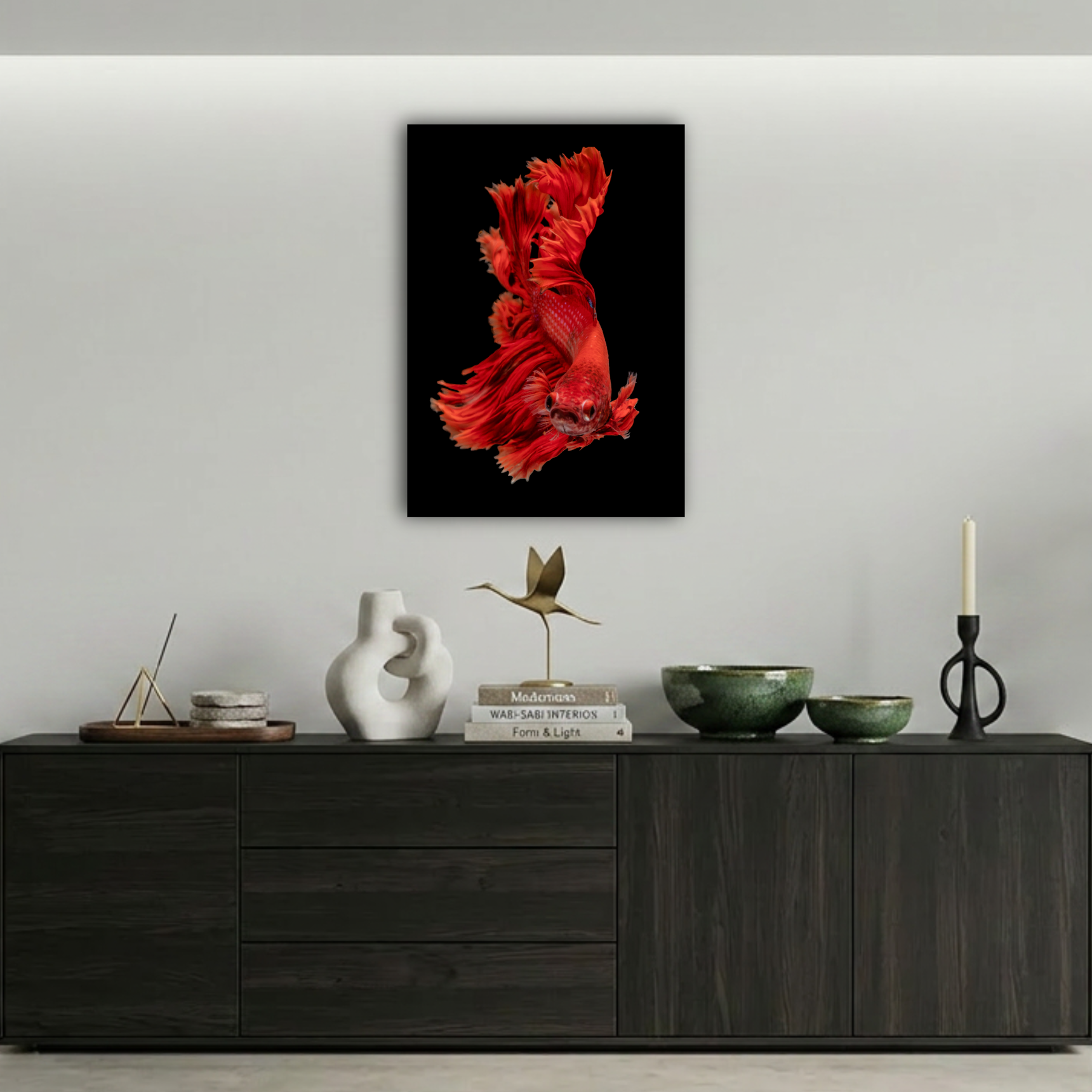 Kırmızı Betta Balığı Metal Poster