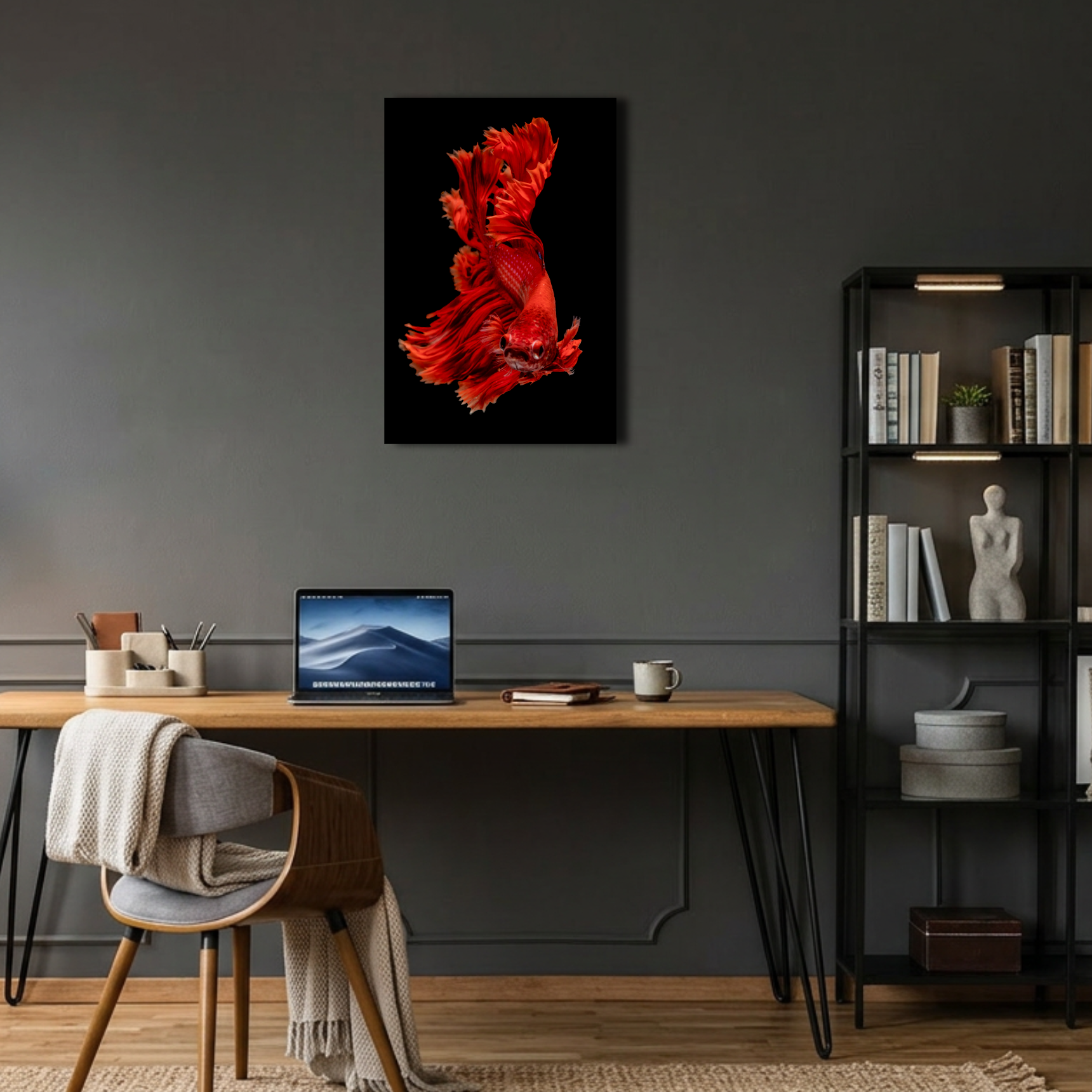 Kırmızı Betta Balığı Metal Poster