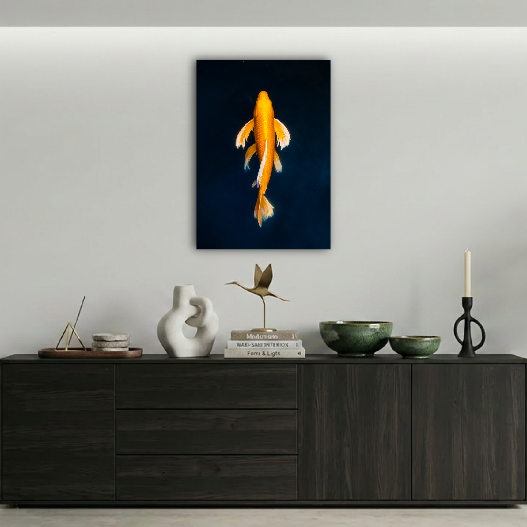 Altın Koi Balığı Metal Poster