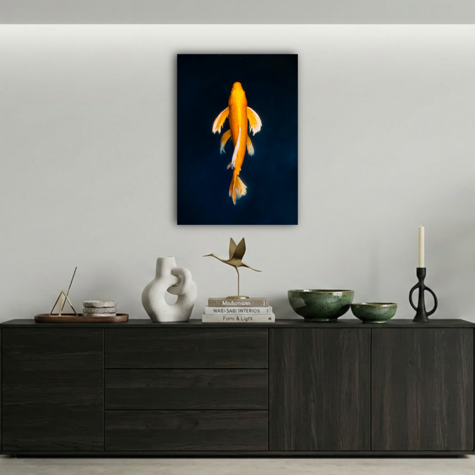 Altın Koi Balığı Metal Poster